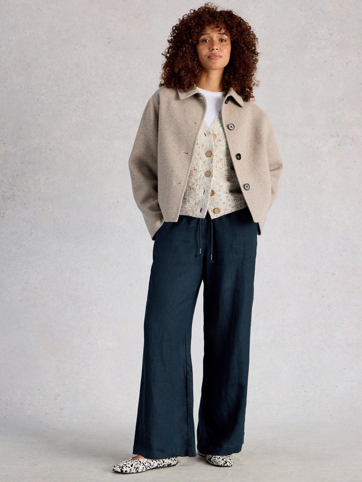 Leinenhose Allie mit weitem Bein - 50/R
