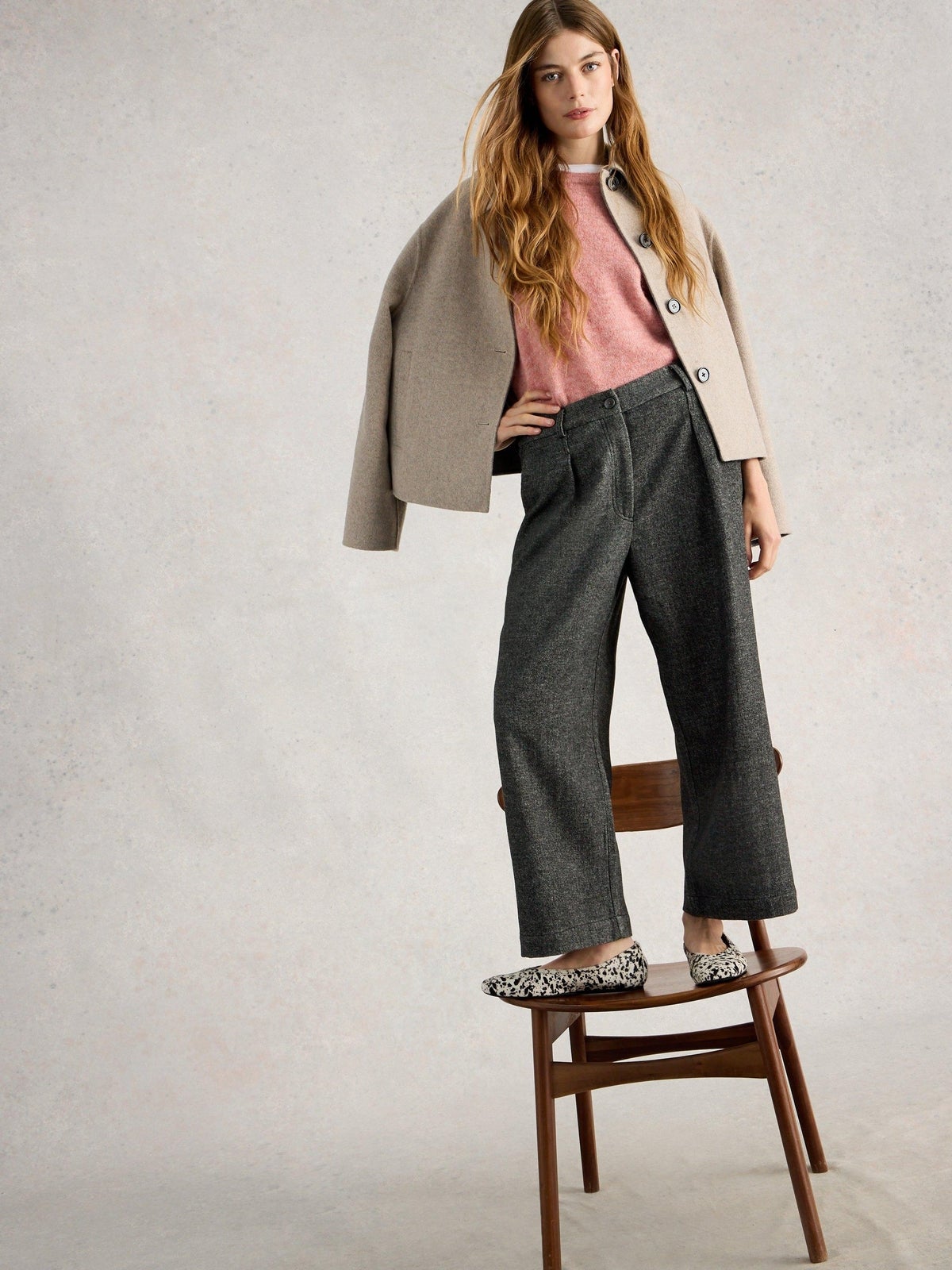 7/8-Tweedhose Belle mit weitem Bein - 52/R