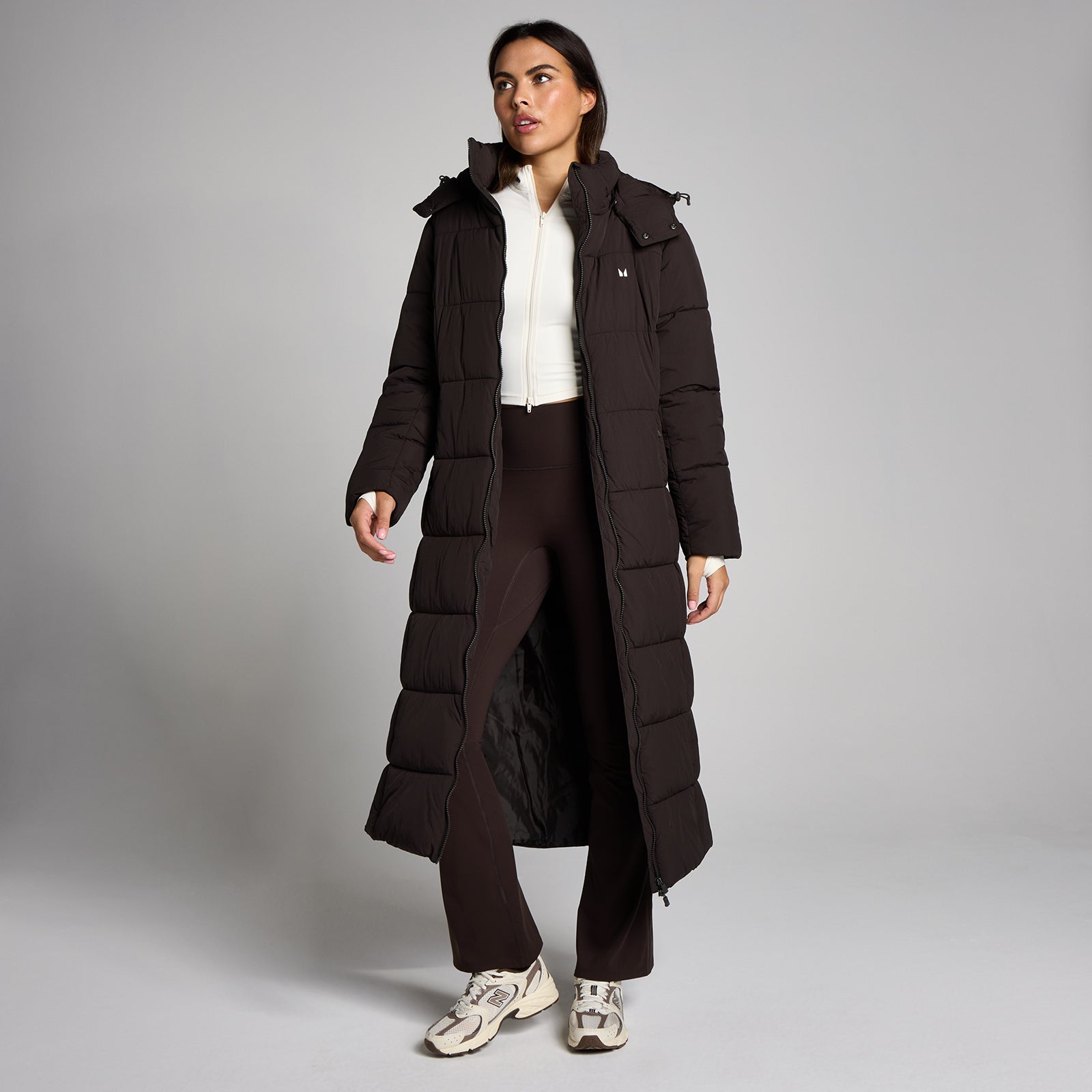 Chaqueta acolchada maxi para mujer de MP - Chocolate
