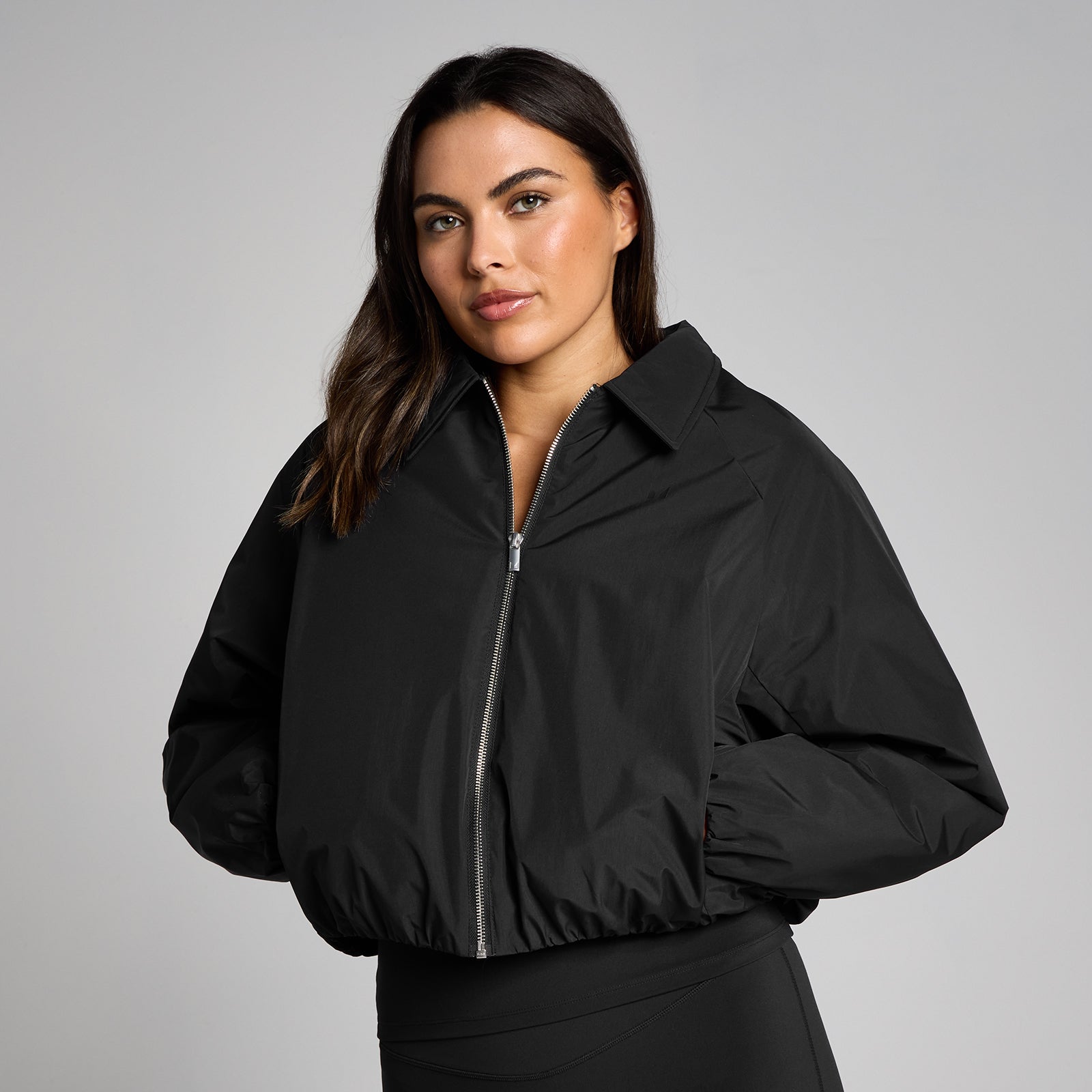 Chaqueta con cremallera y cuello para mujer de MP - Negro