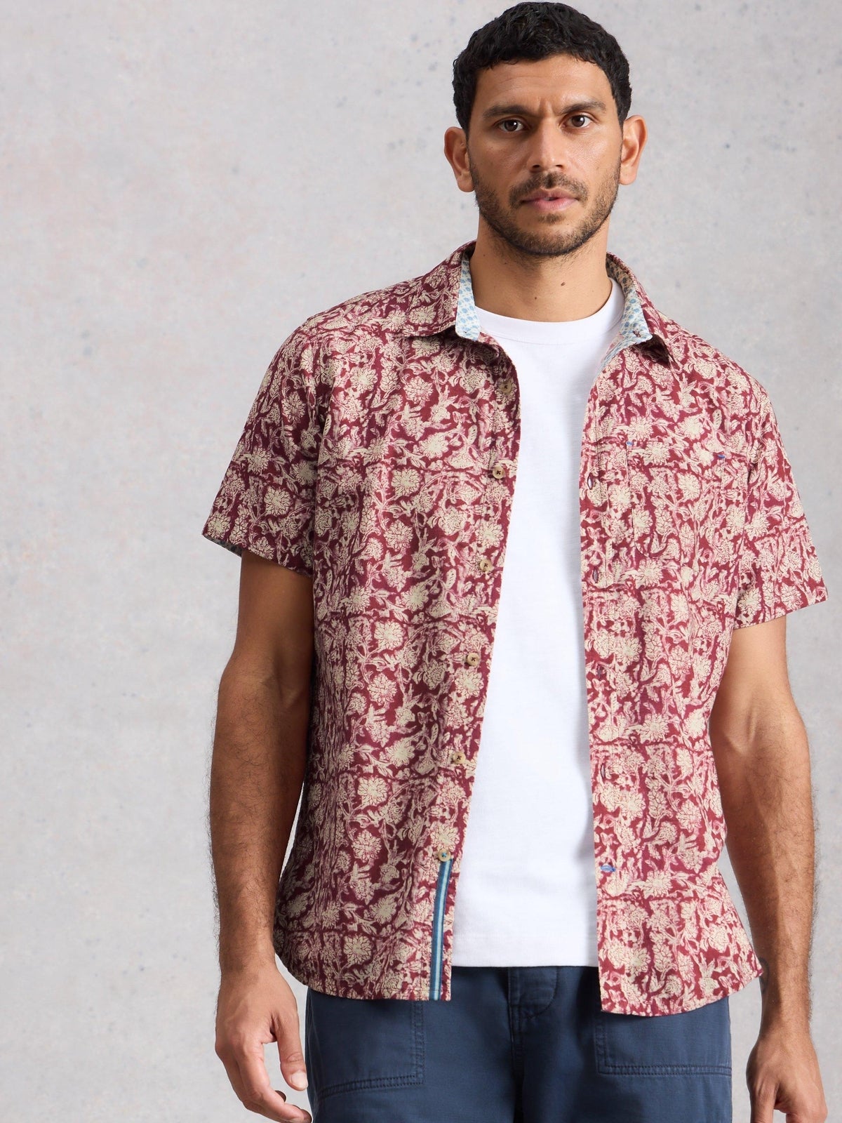 Kurzarmhemd Finsbury mit floralem Print - S/R