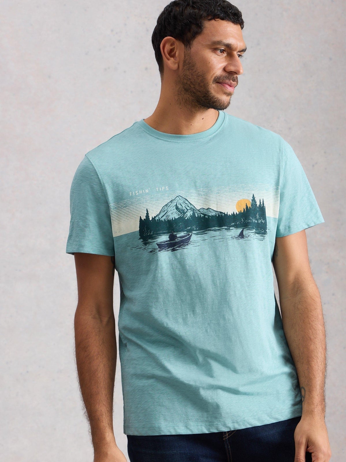 T-Shirt Abersoch mit Angler-Motiv - XL/R