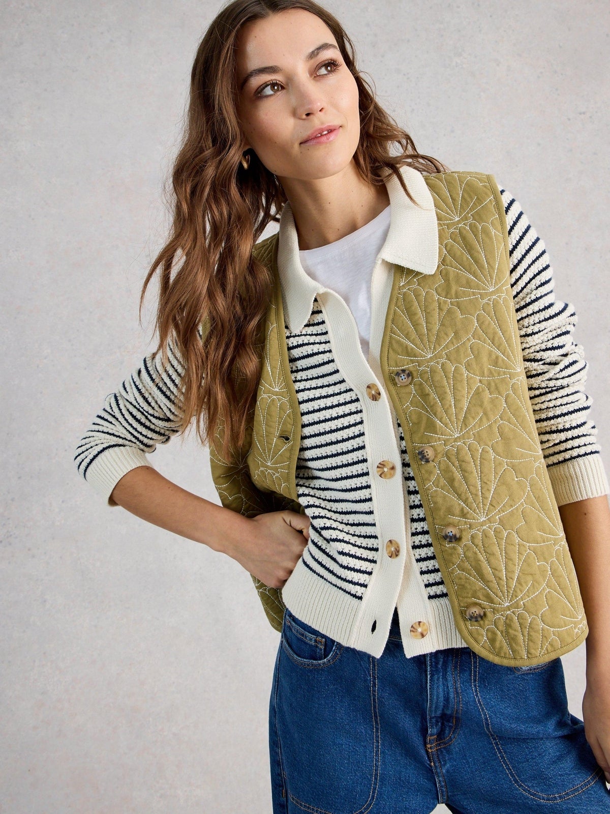 Gestreifte Strickjacke Chaterly - XL