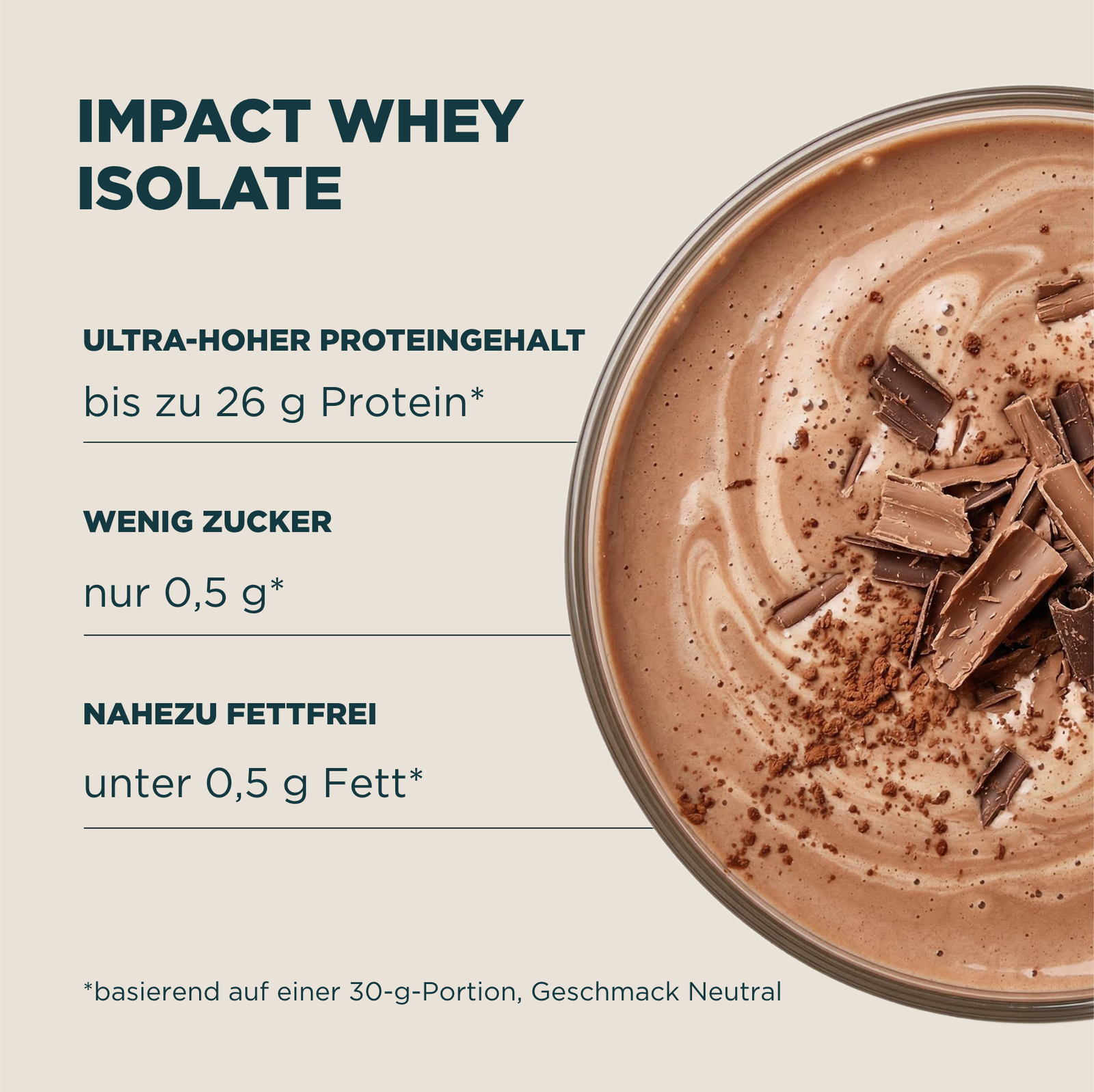 Impact Whey Isolate - 900G - 30Portionen - Milchschokolade — Bild 3