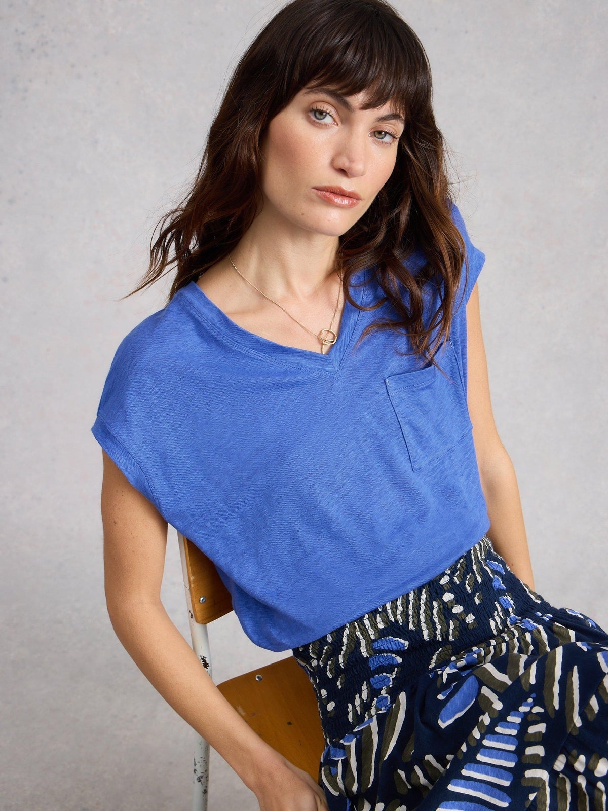 Leinen-T-Shirt Iris - 48