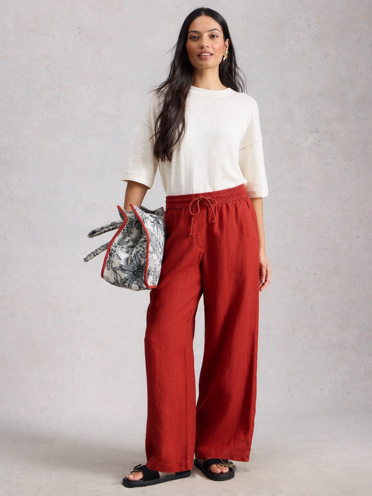 Leinenhose Allie mit weitem Bein - 52/R
