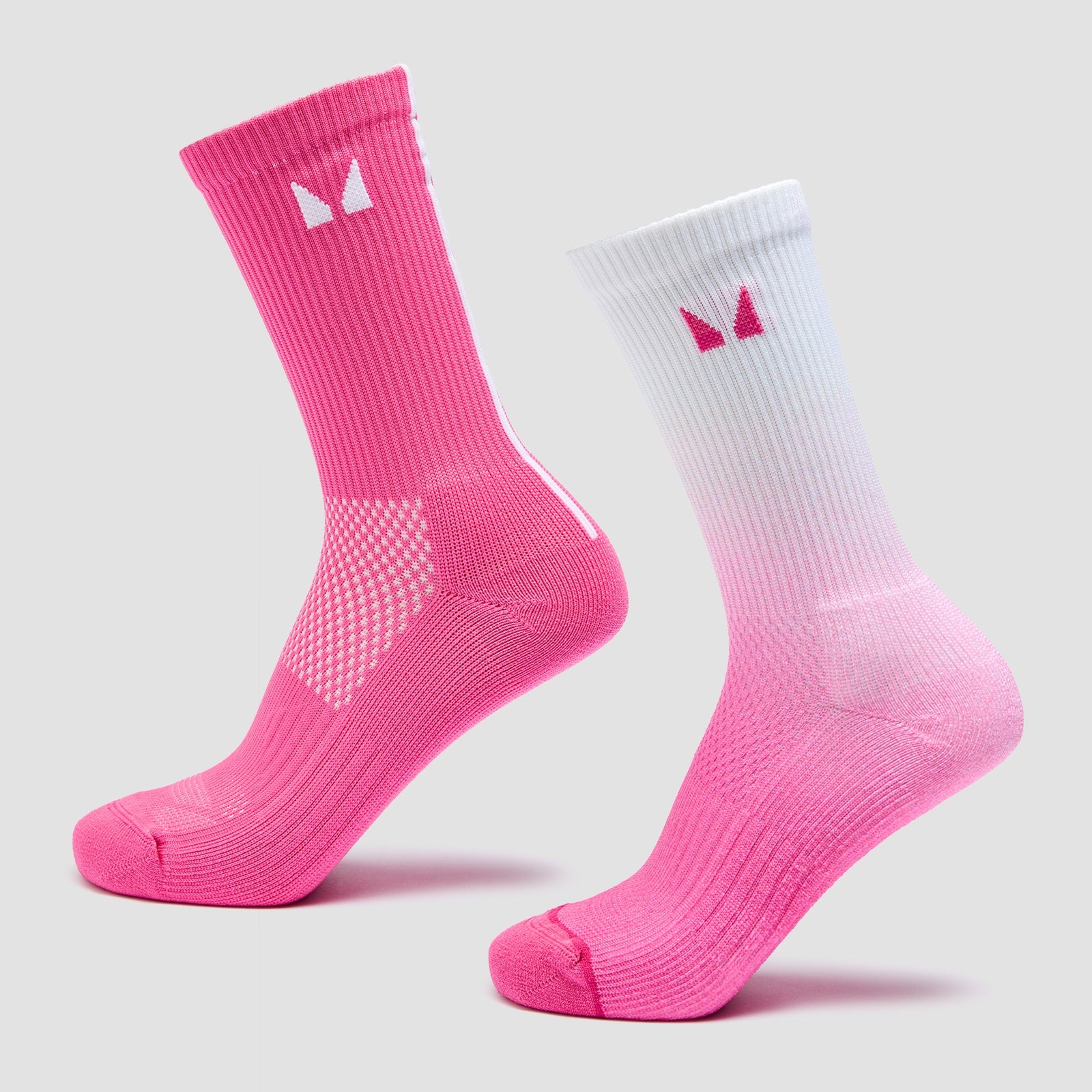 Calze da corsa MP (confezione da 2) - Rosa vibrante sfumato/rosa vibrante a righe - UK - 9-11