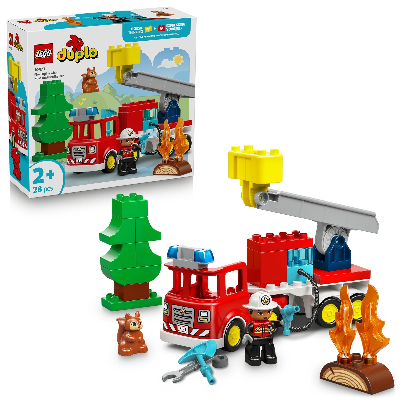 LEGO DUPLO Fire Engine with Hose and Firefighter Toy 10473