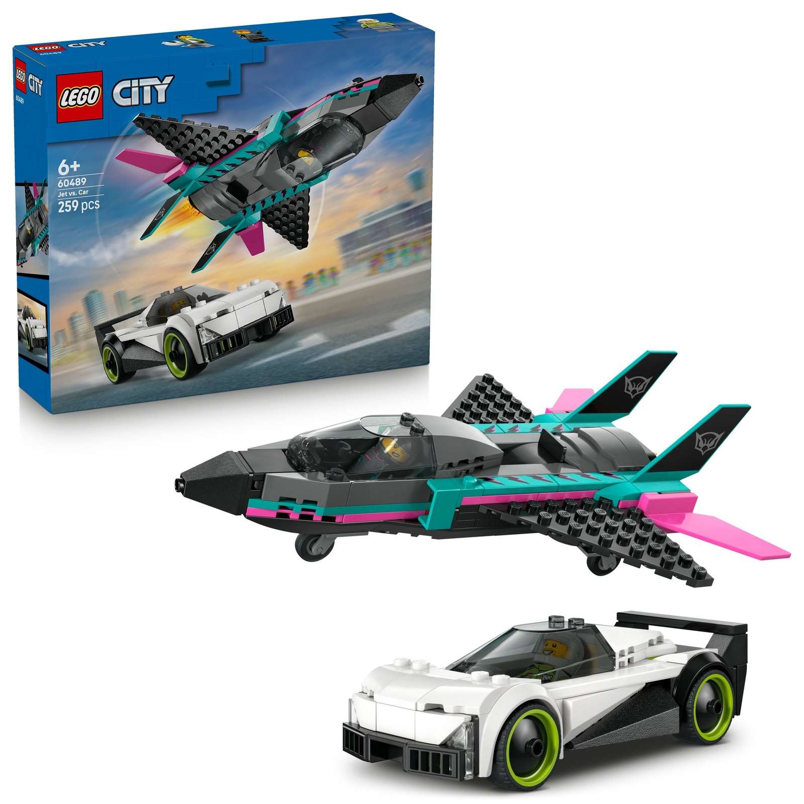 LEGO City Jet vs. Car Toy Cars and Jet Toy Playset 60489