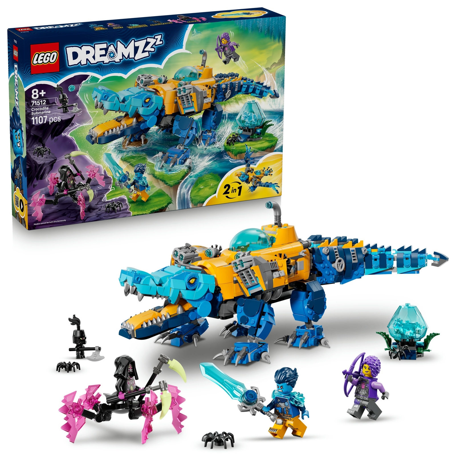 Image of LEGO DREAMZzz 2in1 Crocodile Submarine Toy for Kids 71512