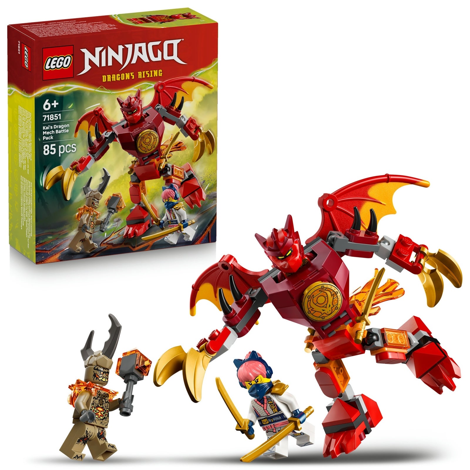 LEGO NINJAGO Kaias Dragon Mech Battle Pack Ninja Toy 71851