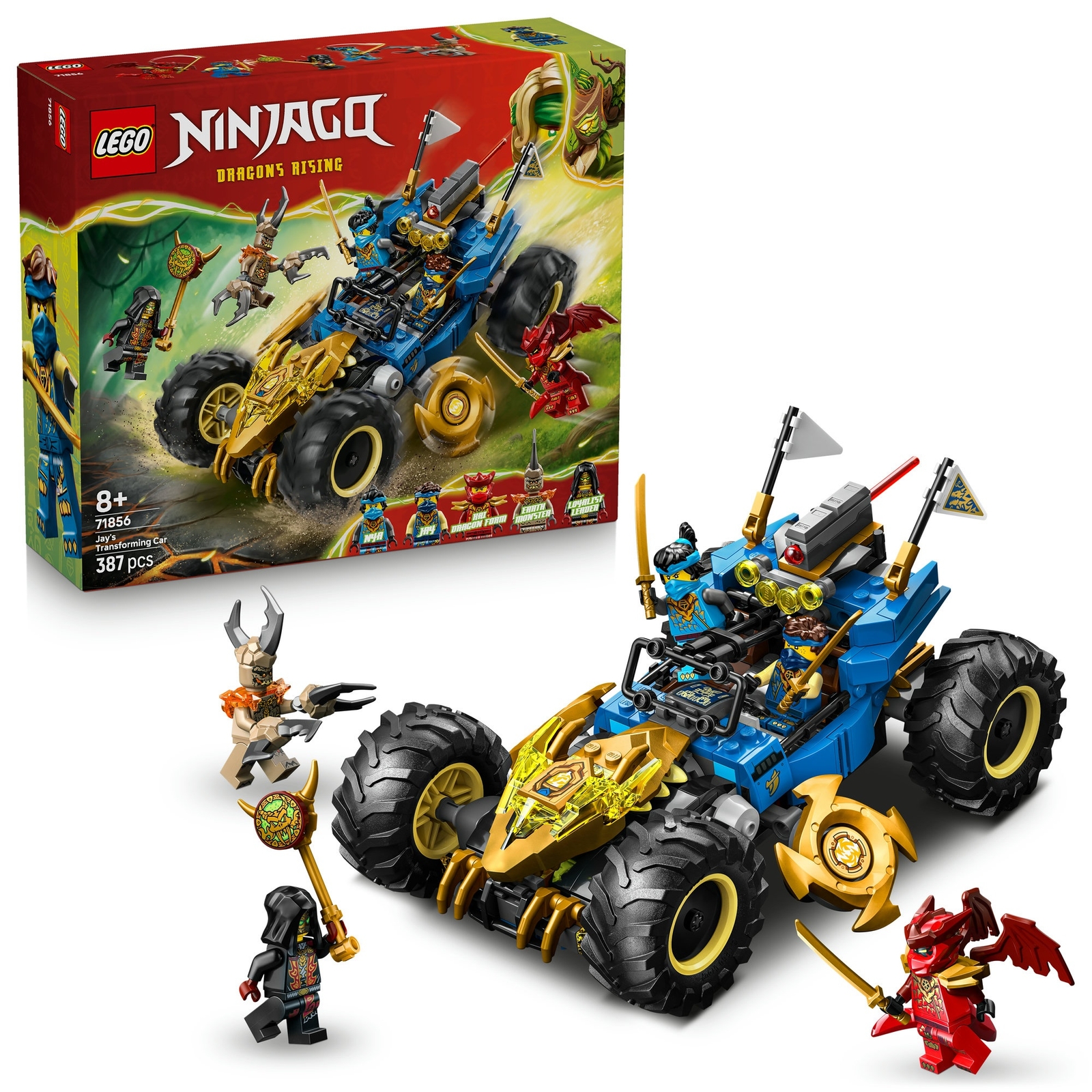 Image of LEGO NINJAGO 2 in1 Jay’s Transforming Car Racing Toy 71856