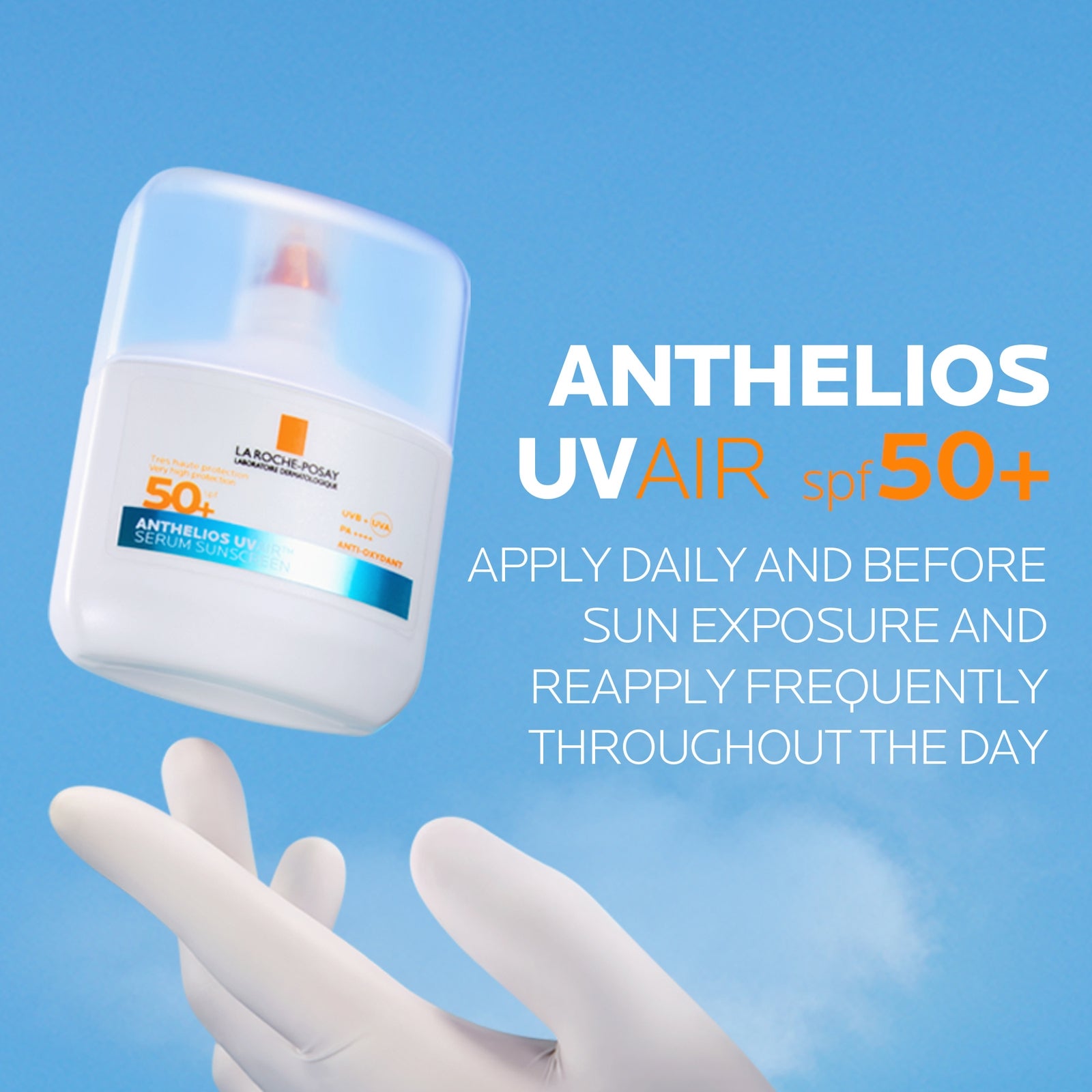 La Roche-Posay Anthelios UVAIR Serum Sunscreen SPF50+ with Hyaluronic Acid, Niacinamide & Vitamin E 50ml 4