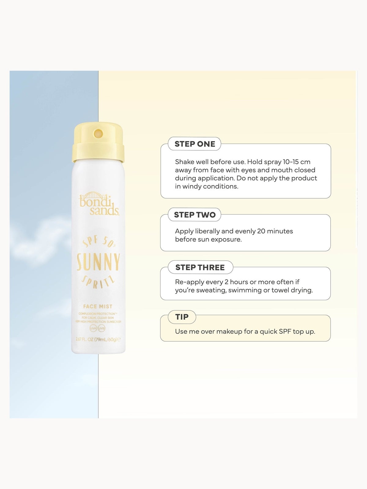 Bondi Sands Sunny SPF 50+ Face Mist 60g 2