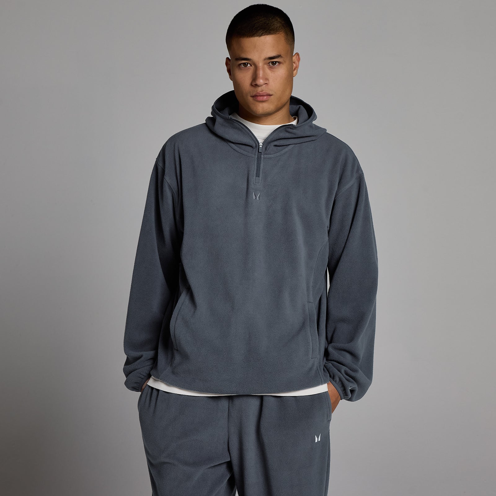 Hanorac Bărbați MP cu Fermoar 1/4 din Fleece - Granit - XS