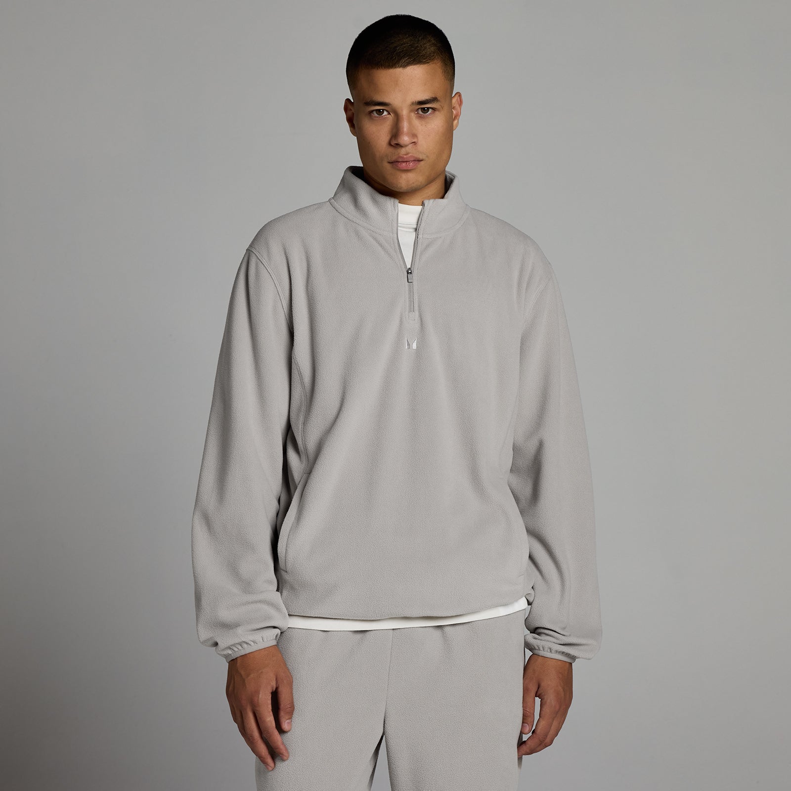 Bluză Fleece MP pentru Bărbați cu Fermoar 1/4 - Gri Sustenabil - XS