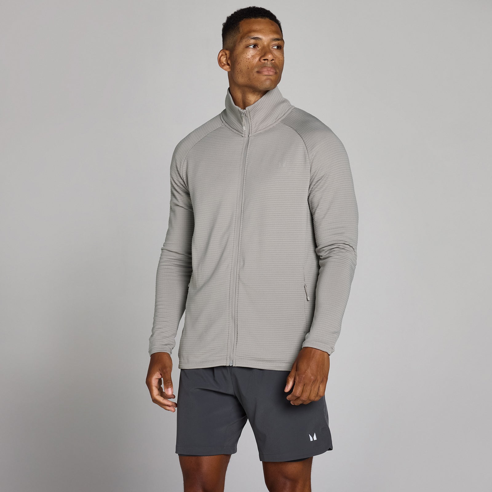 MP Heren Training Ultra Gridded Zip Through - Chalk Grey - XS