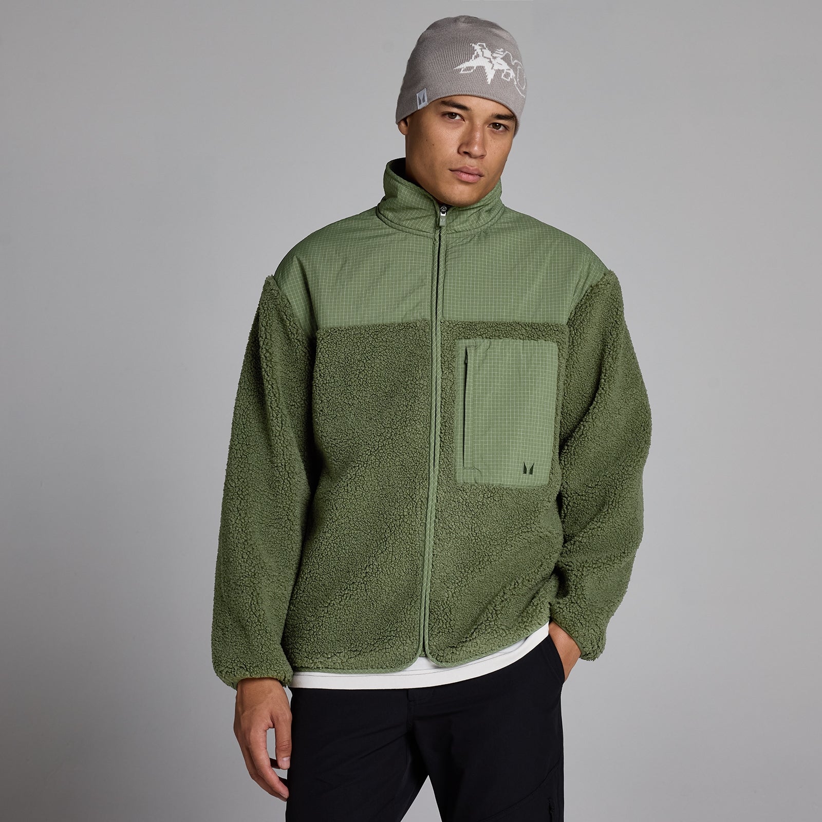 MP Herren Borg-Fleece – Olivgrün verwaschen - XS