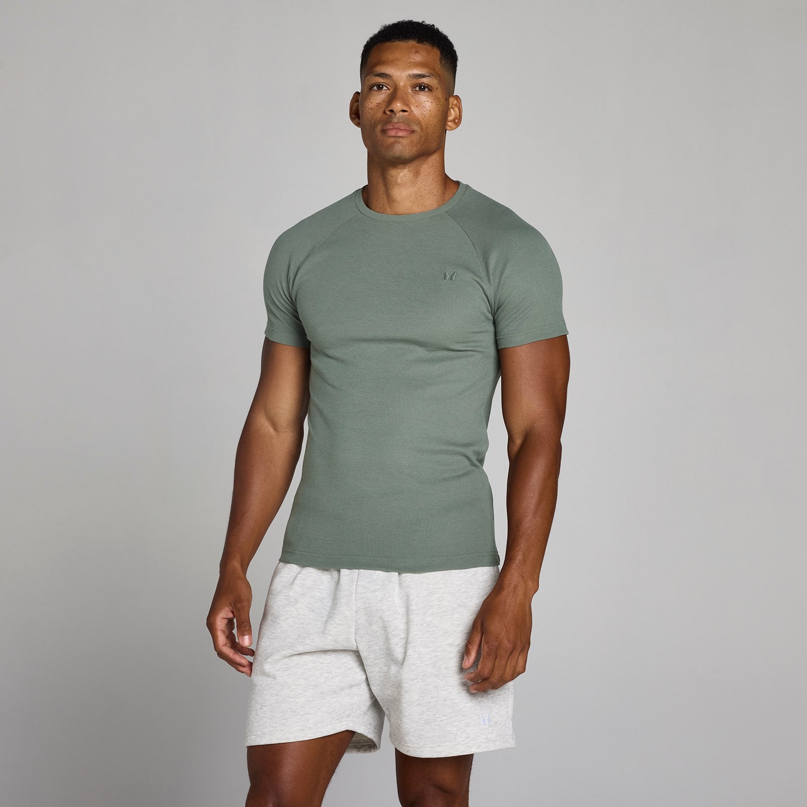 Tricou Nervurat Ajustat MP Lift pentru Bărbați - Gunmetal - XS