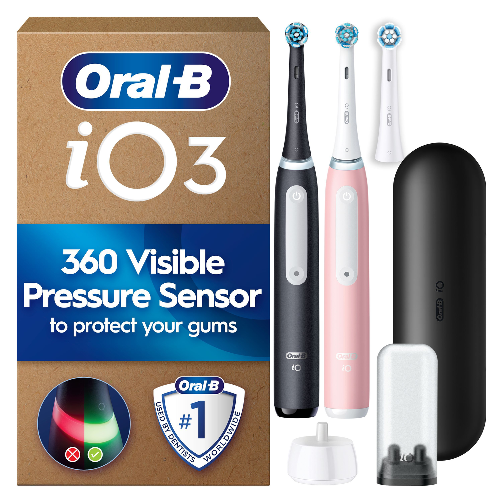 Oral-B iO3 Black & Pink Electric Toothbrush Duo Pack
