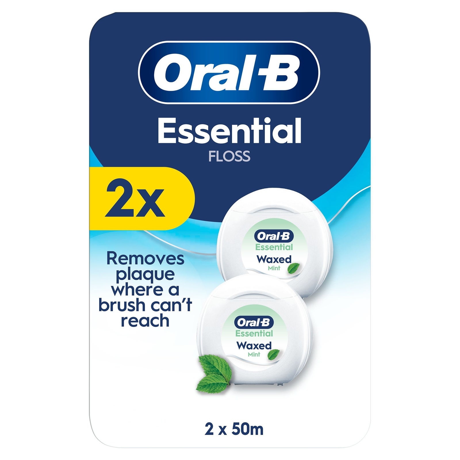 Oral-B Essential Floss Mint 2 x 50M: retailer-supplied image