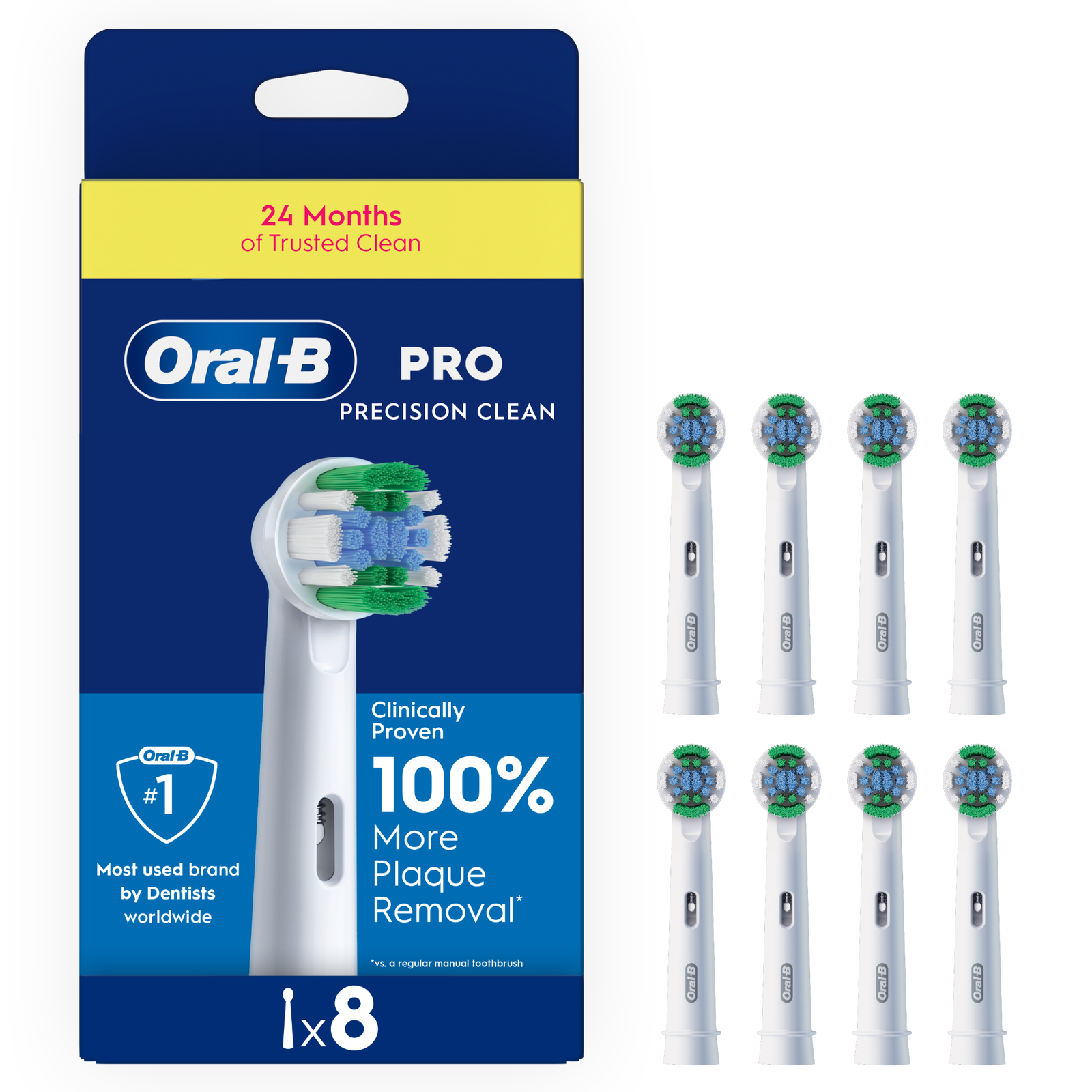 Oral-B Pro Precision Clean Toothbrush Heads White 8 Pack: retailer-supplied image