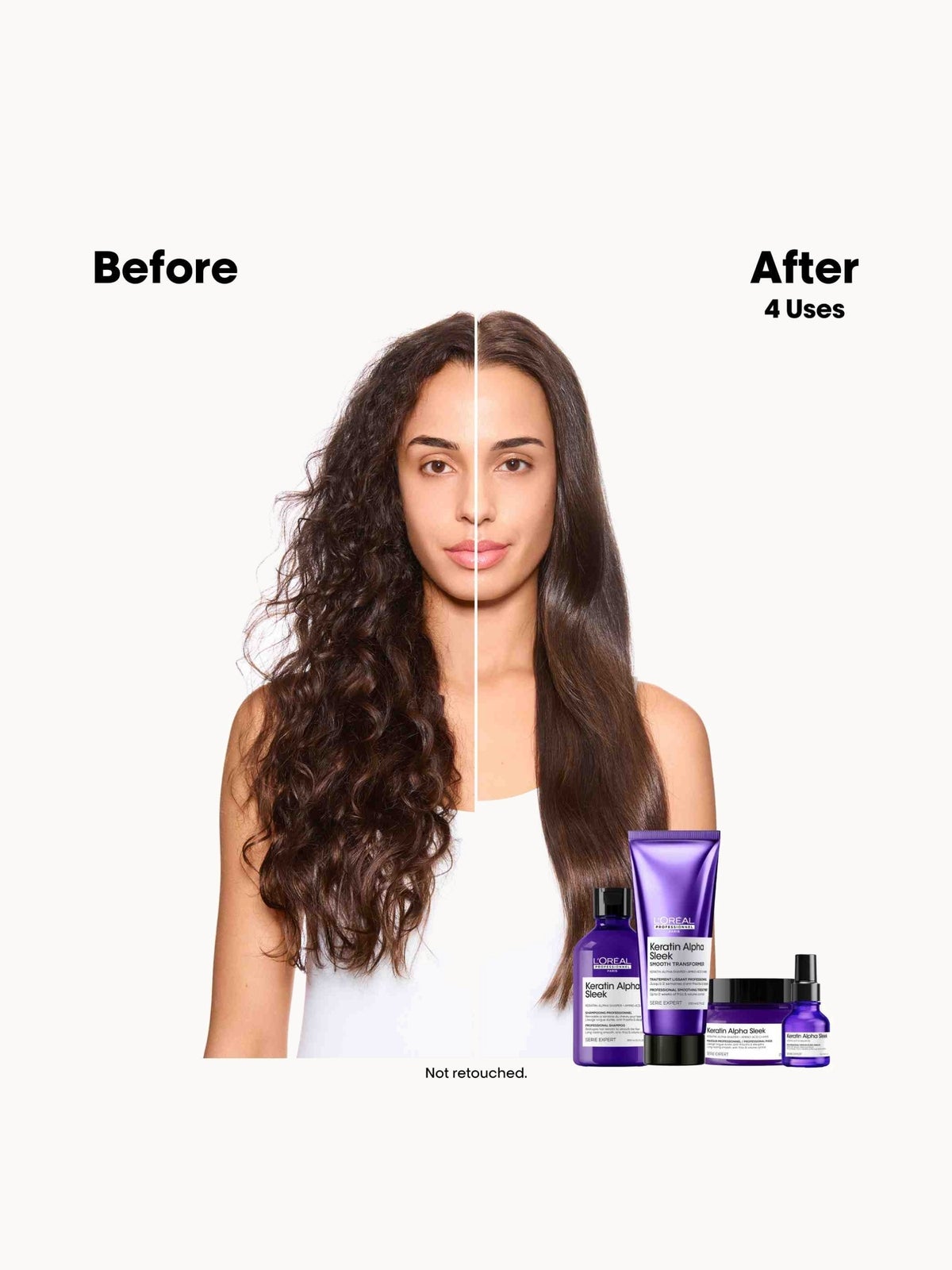 L'Oréal Professionnel Keratin Alpha Sleek Shampoo Anti-frizz & Smoothing Refill Pack 500ml, photo 4