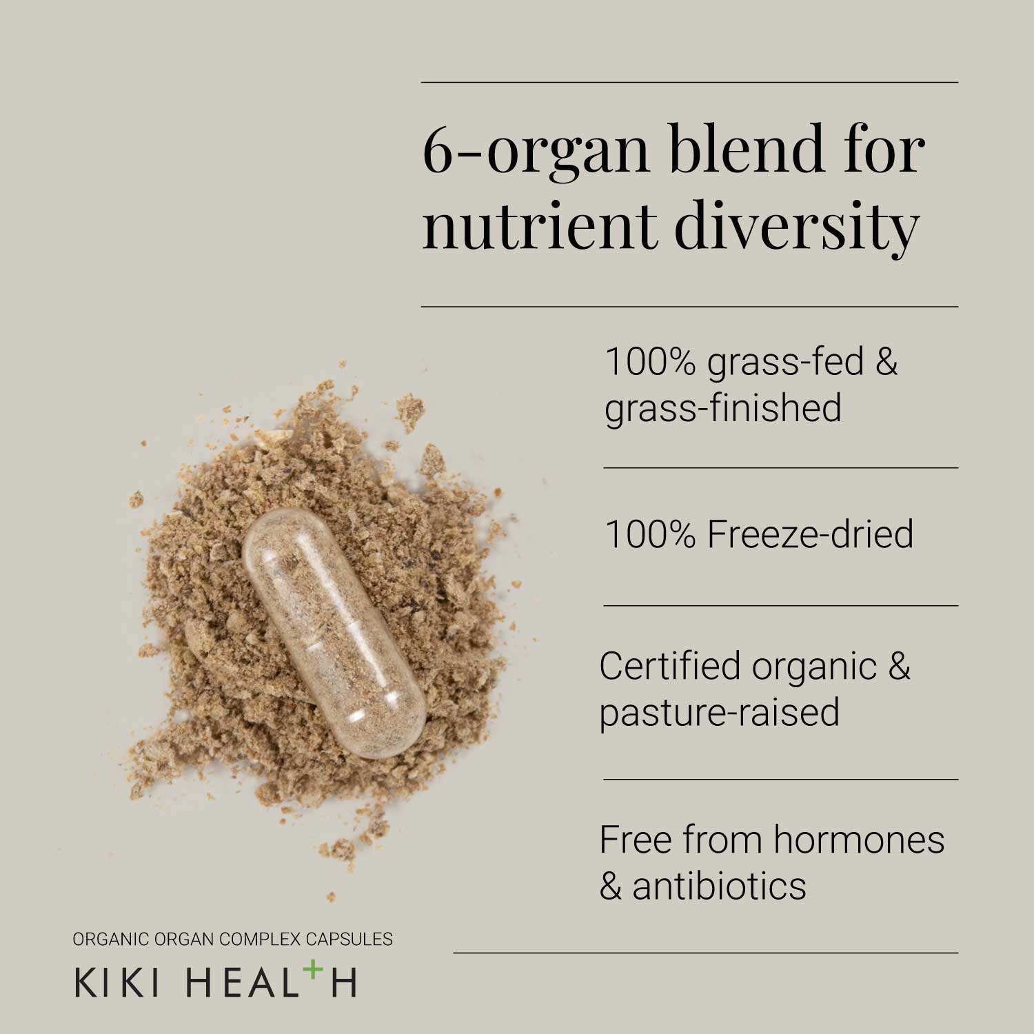 Kiki Health Organic Beef Organ Complex - 180 Vegicaps