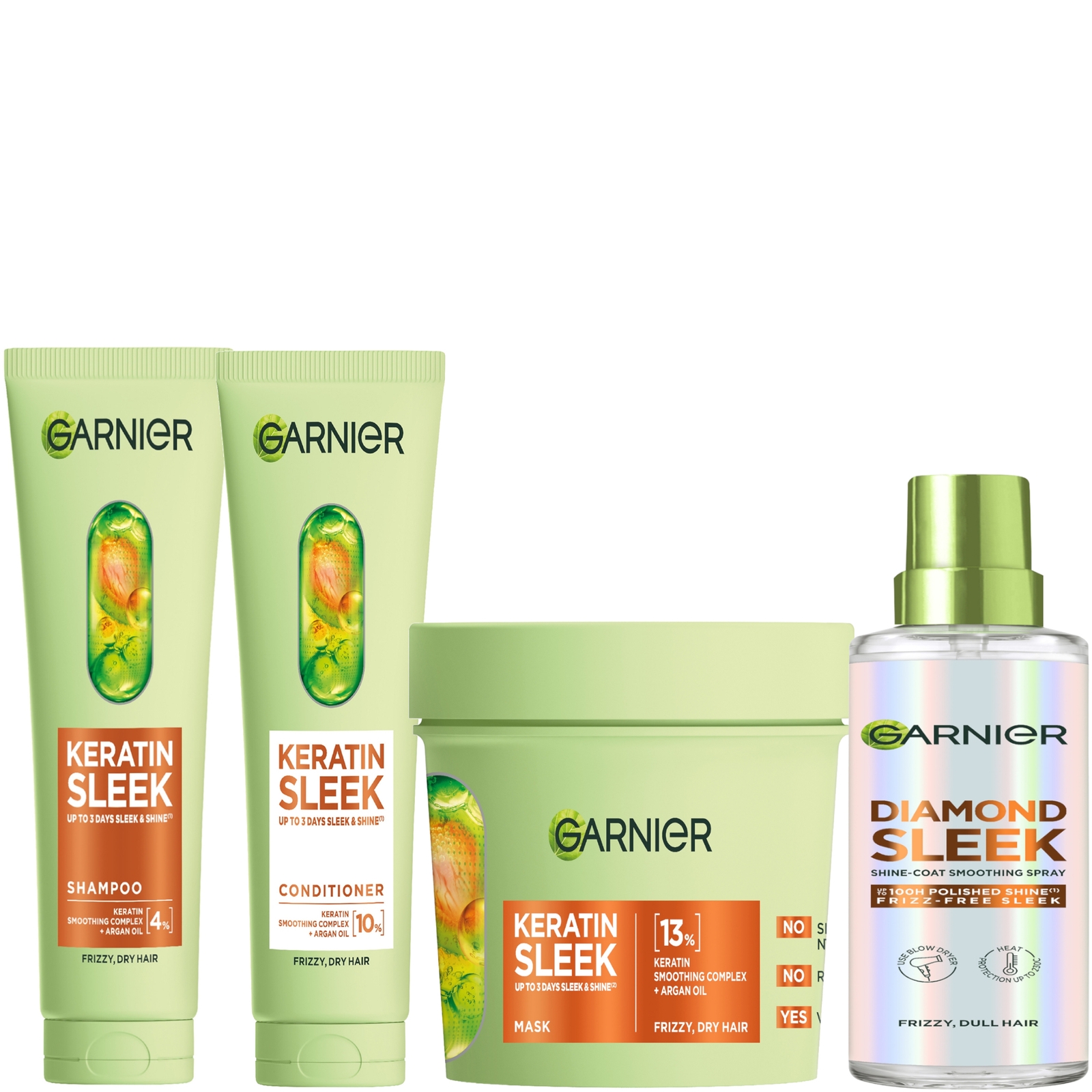 Garnier Keratin Sleek 4-Step Shine Bundle