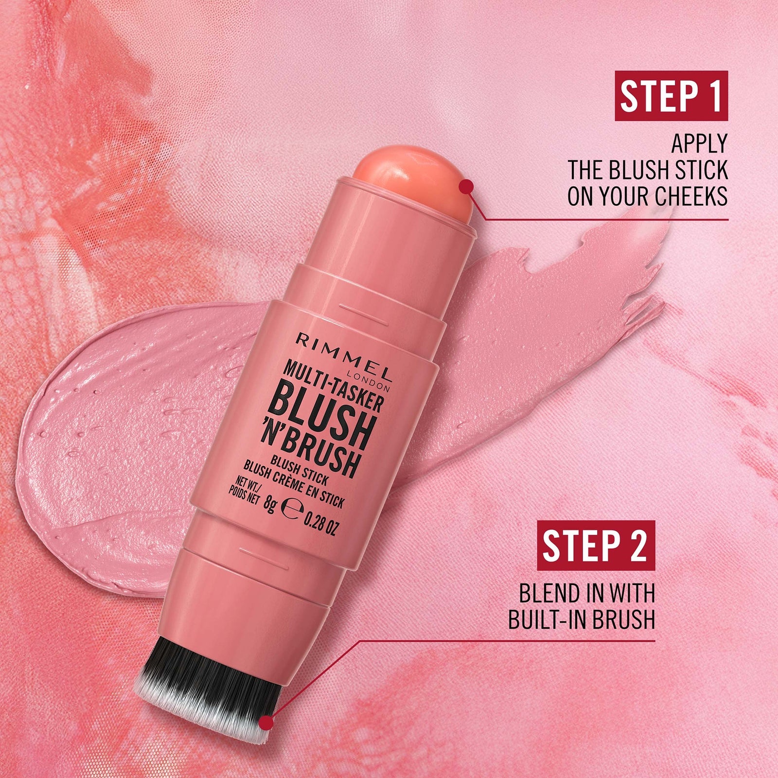 Rimmel Multi-Tasker Blush'N'Brush 8g (Various Shades) - 150 Cherry On Point 4