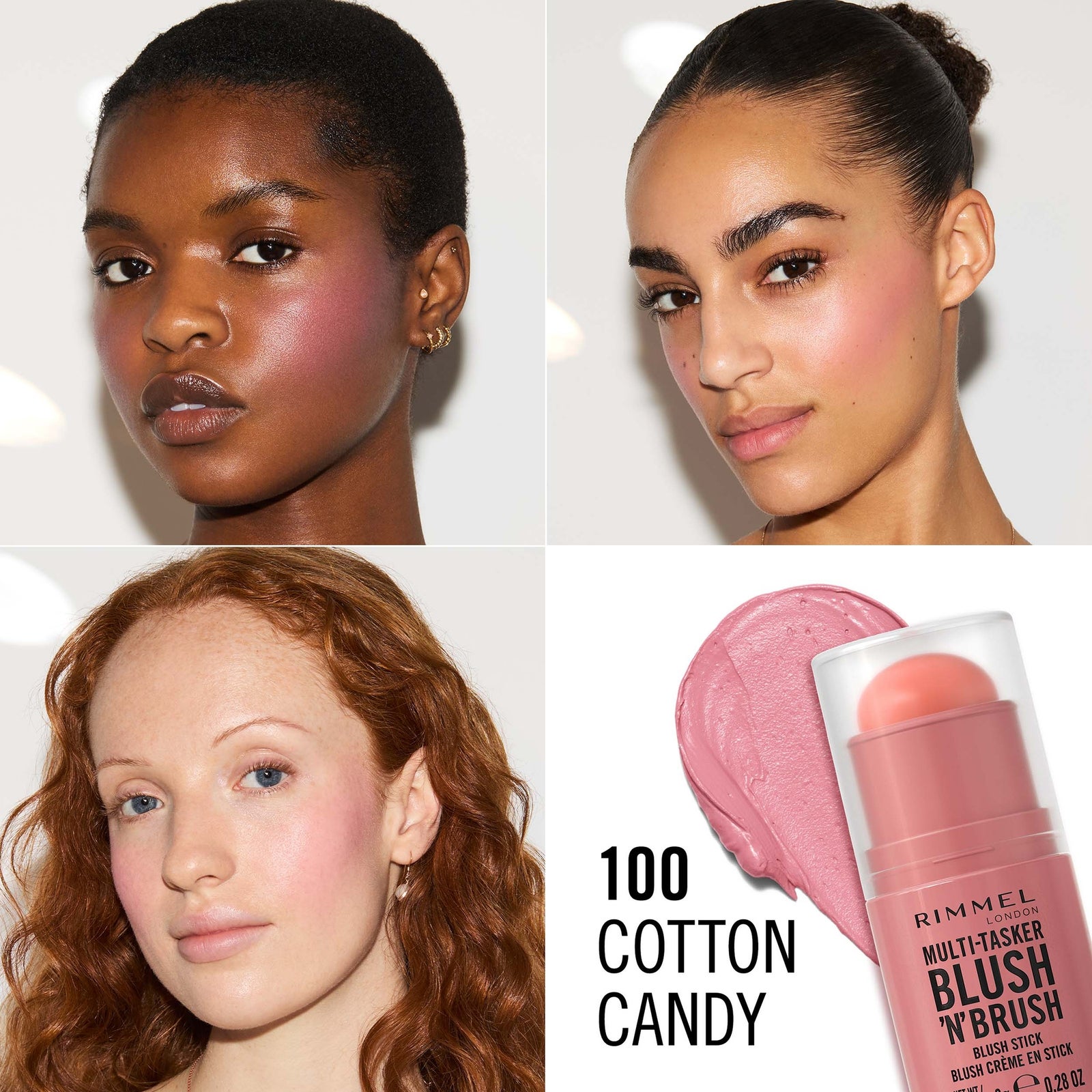 Rimmel Multi-Tasker Blush'N'Brush 8g (Various Shades) - 100 Cotton Candy 2
