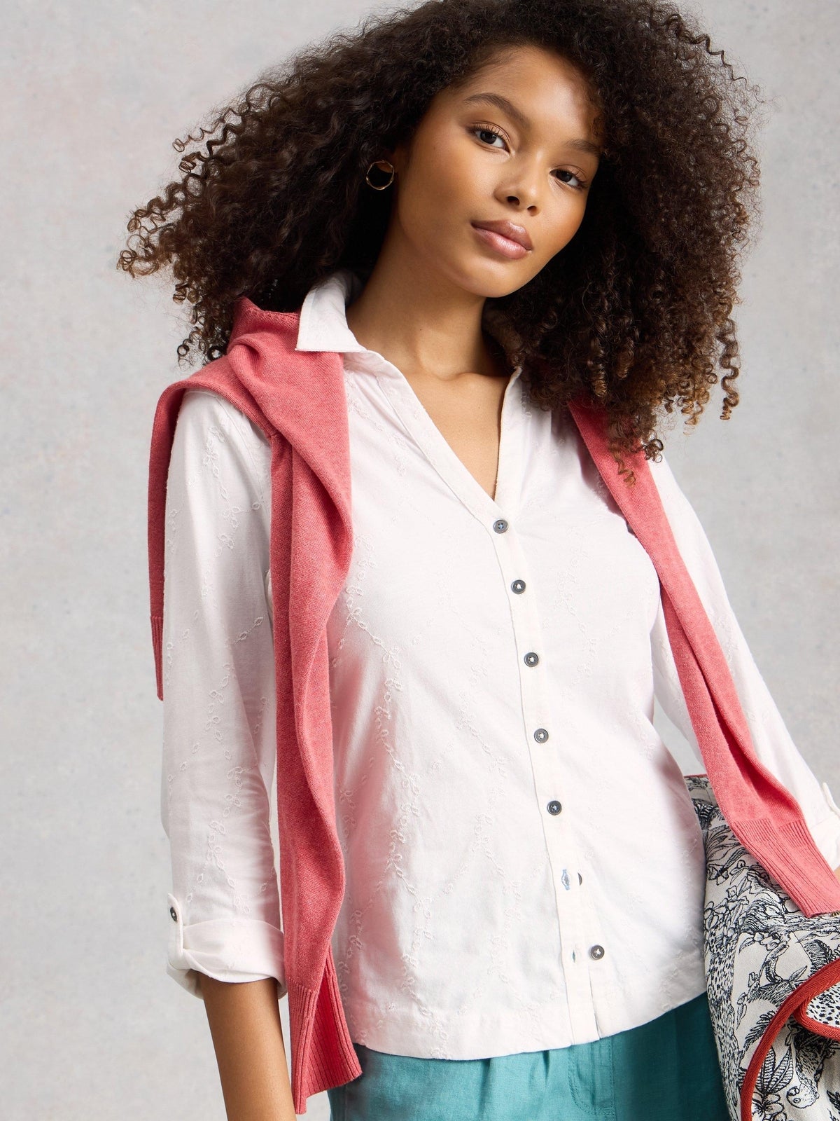 White Stuff Bestickte Jerseybluse Annie - 44