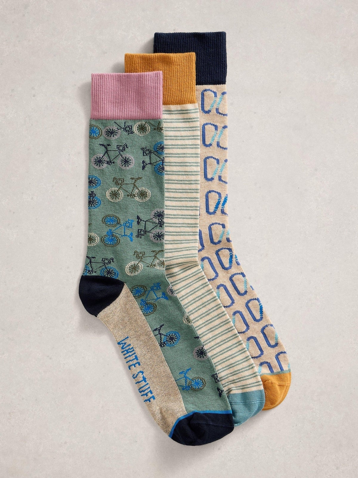 3er-Pack Socken mit Fahrradmotiv - 44-46