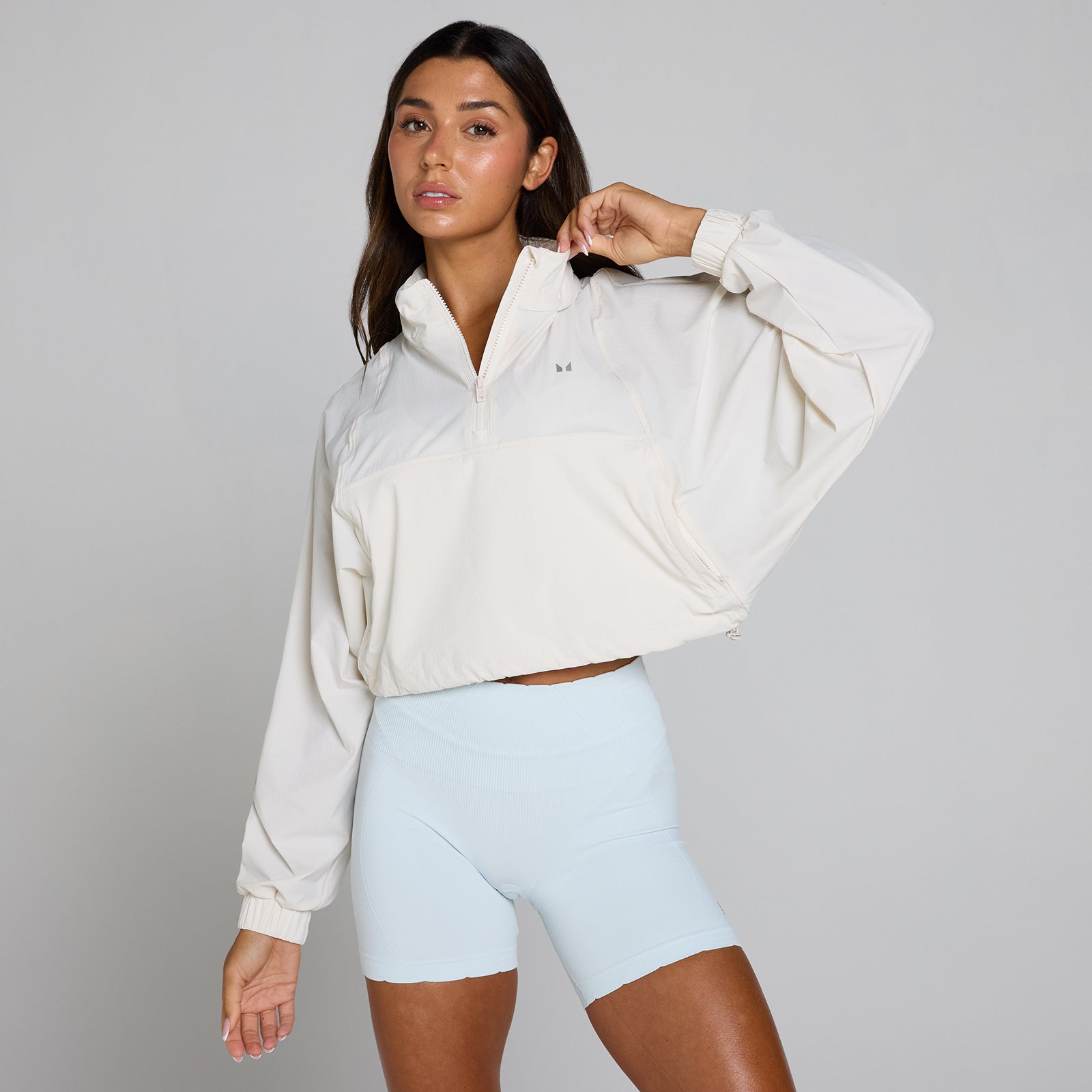 MP Women's Tempo Ultra 1/4 Zip Woven Jacket - Mist - XS