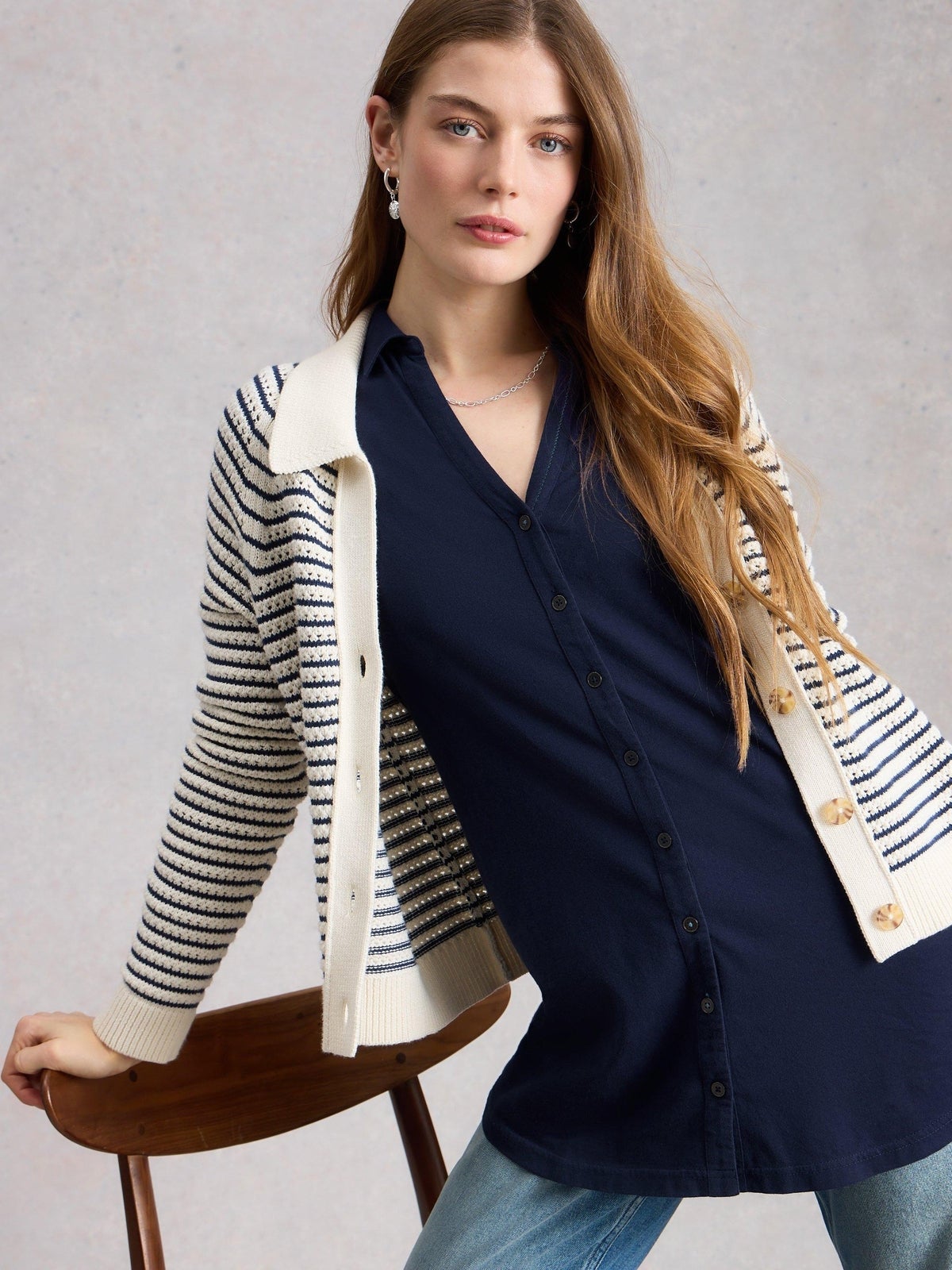 Bluse Annie aus Material-Mix - 52