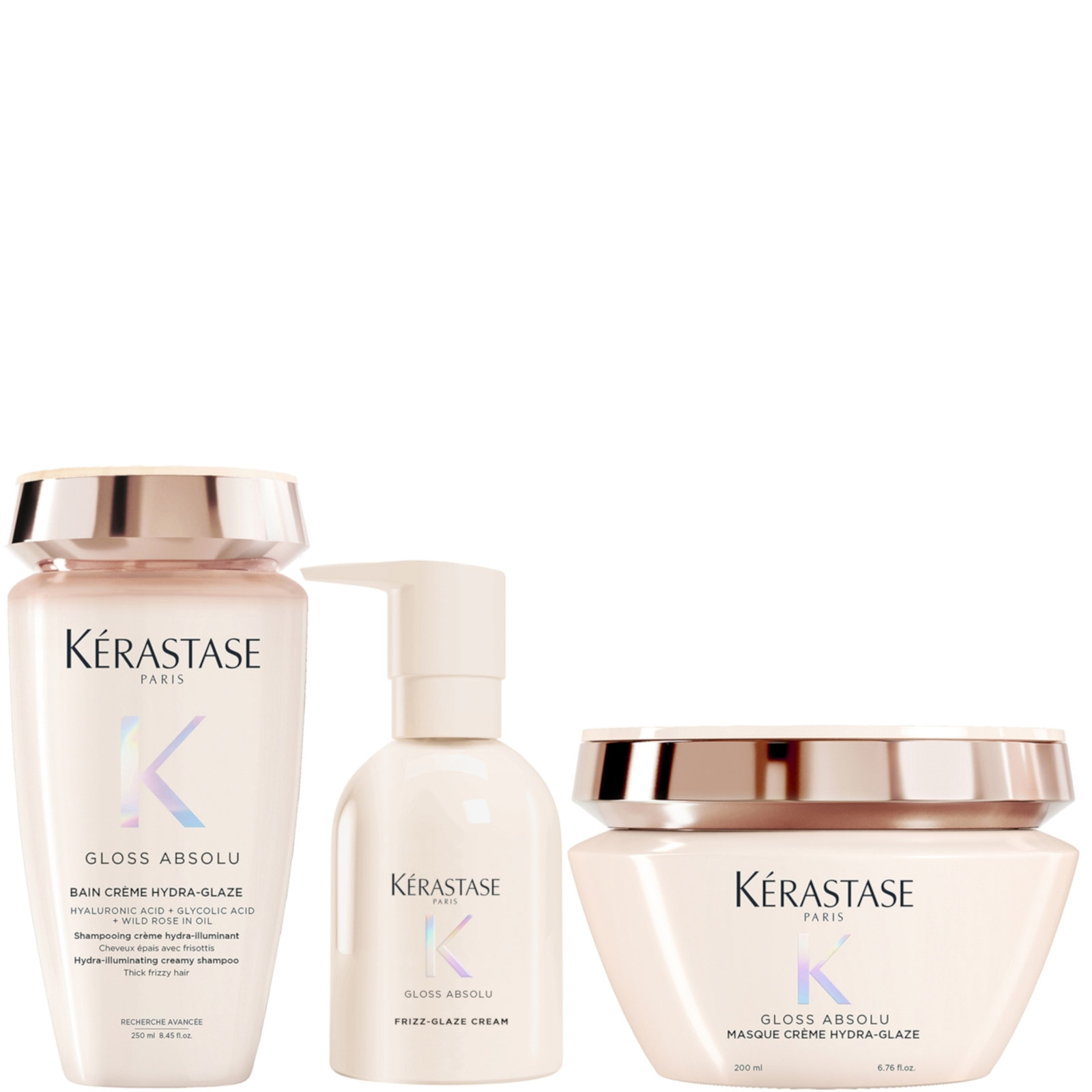 KéRastase Gloss Absolu Bain CrèMe Hydra-Glaze Shampoo, Mask And Cream For Thick Frizzy Hair-image