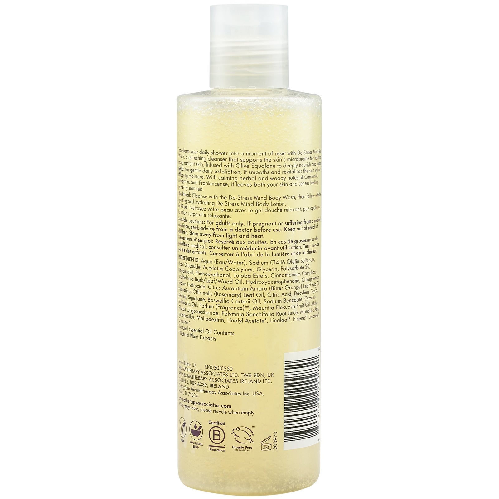 Aromatherapy Associates De-Stress Mind Body Wash 250ml 2