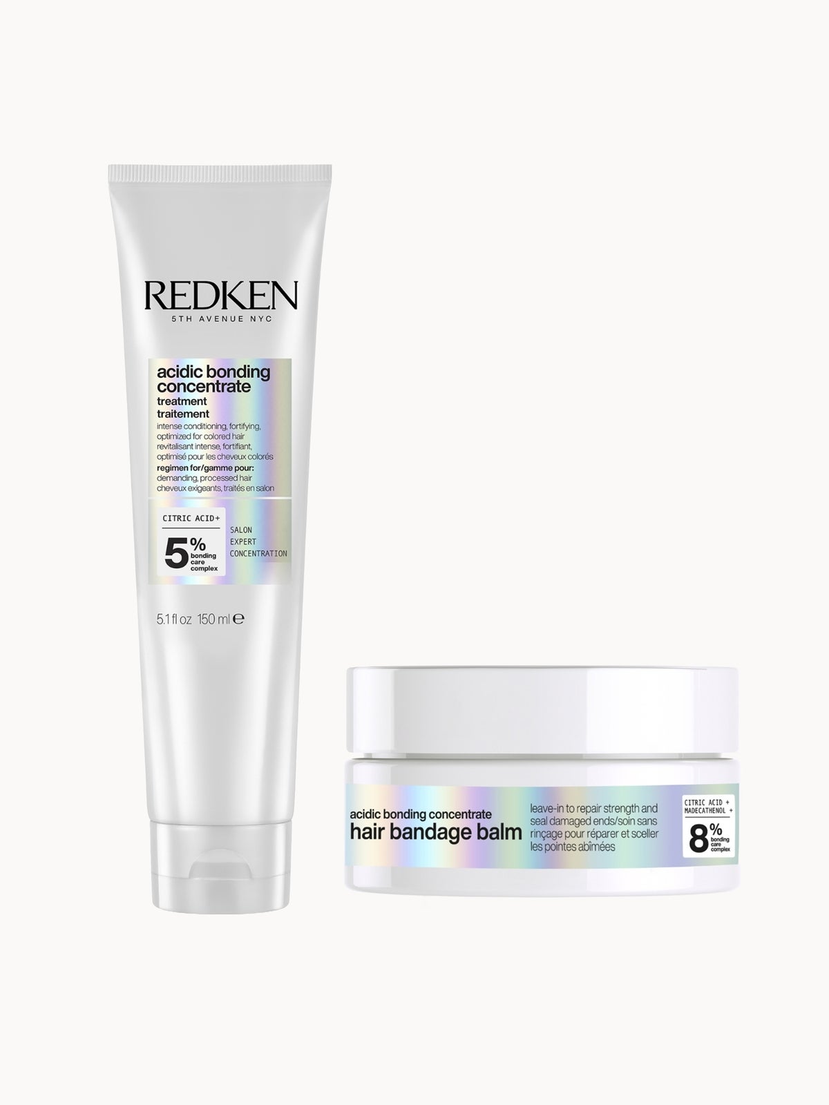 Redken Acidic Bonding Concentrate Leave In Treatment 150ml & Redken Acidic Bonding Concentrate Hair Bandage Balm 75ml Bundle