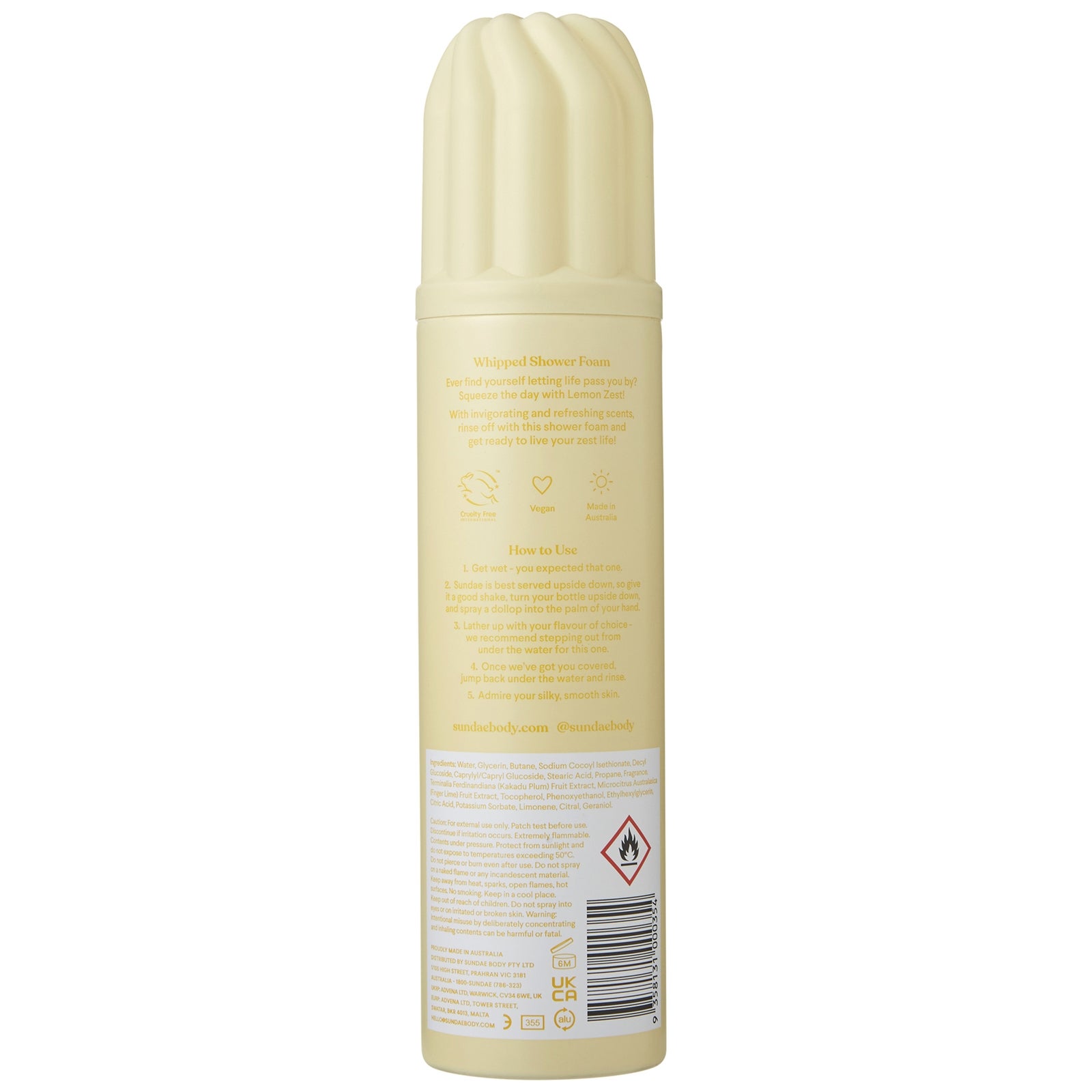 Sundae Shower Foam Lemon Zest 265ml