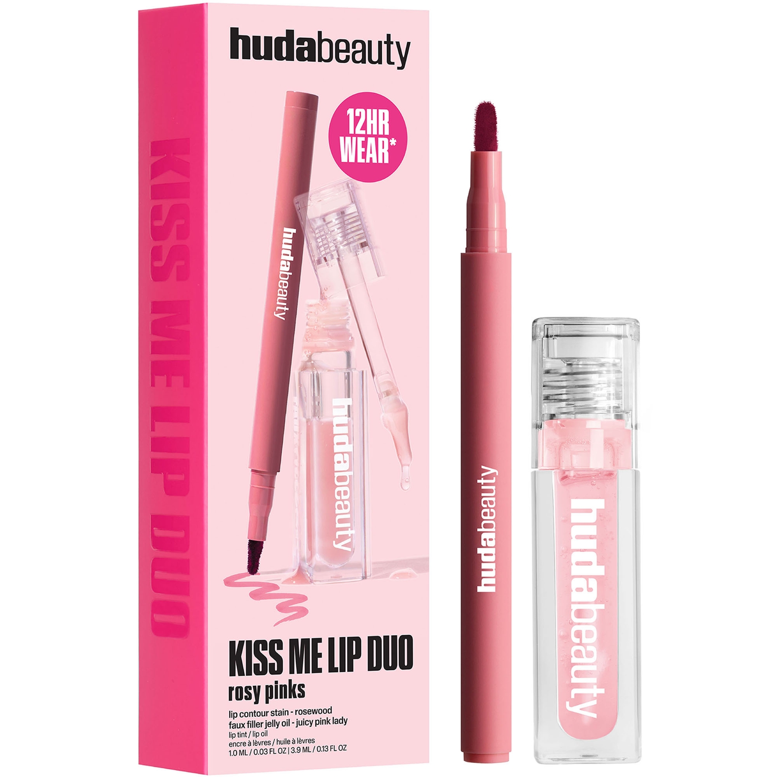 HUDA BEAUTY Kiss Me Rosy Pink Lip Duo (Worth £43)