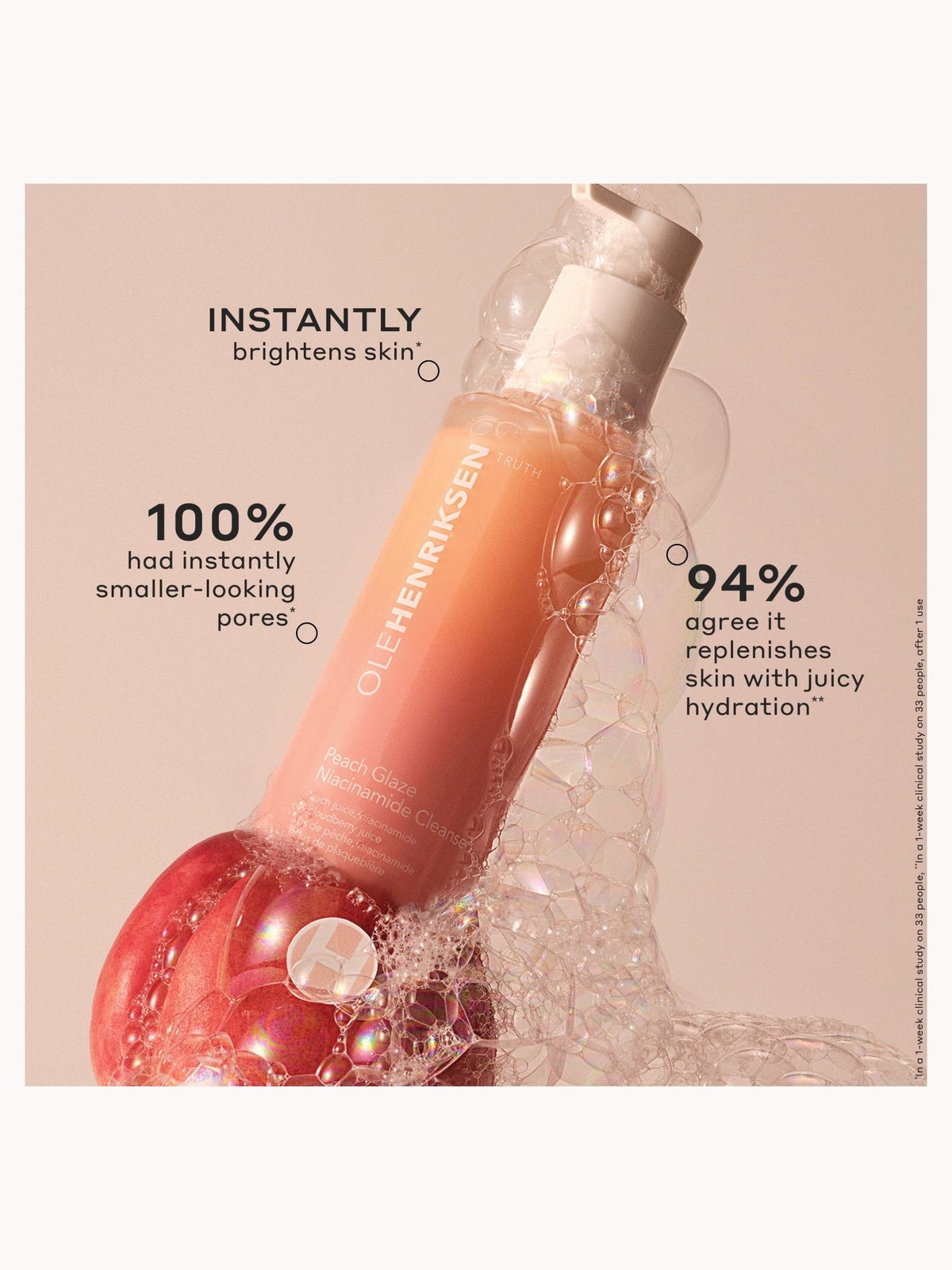 Ole Henriksen Peach Glaze Glow 2% Niacinamide Cleanser, 150Ml 3