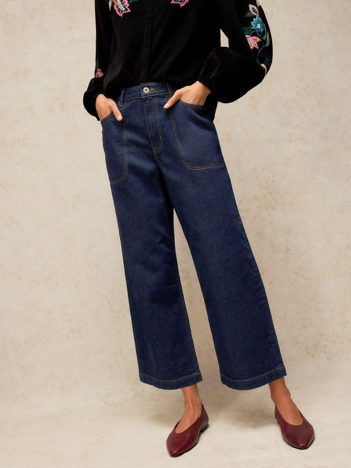 7/8-Jeans Tia mit weitem Bein - 52/R