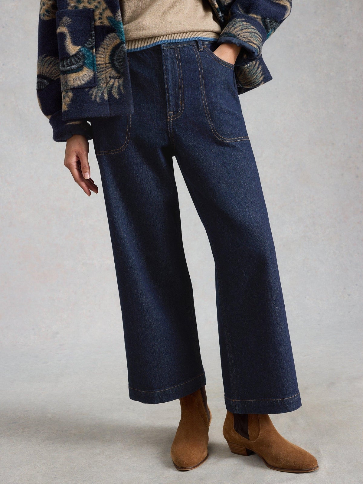 7/8-Jeans Tia mit weitem Bein - 52/R