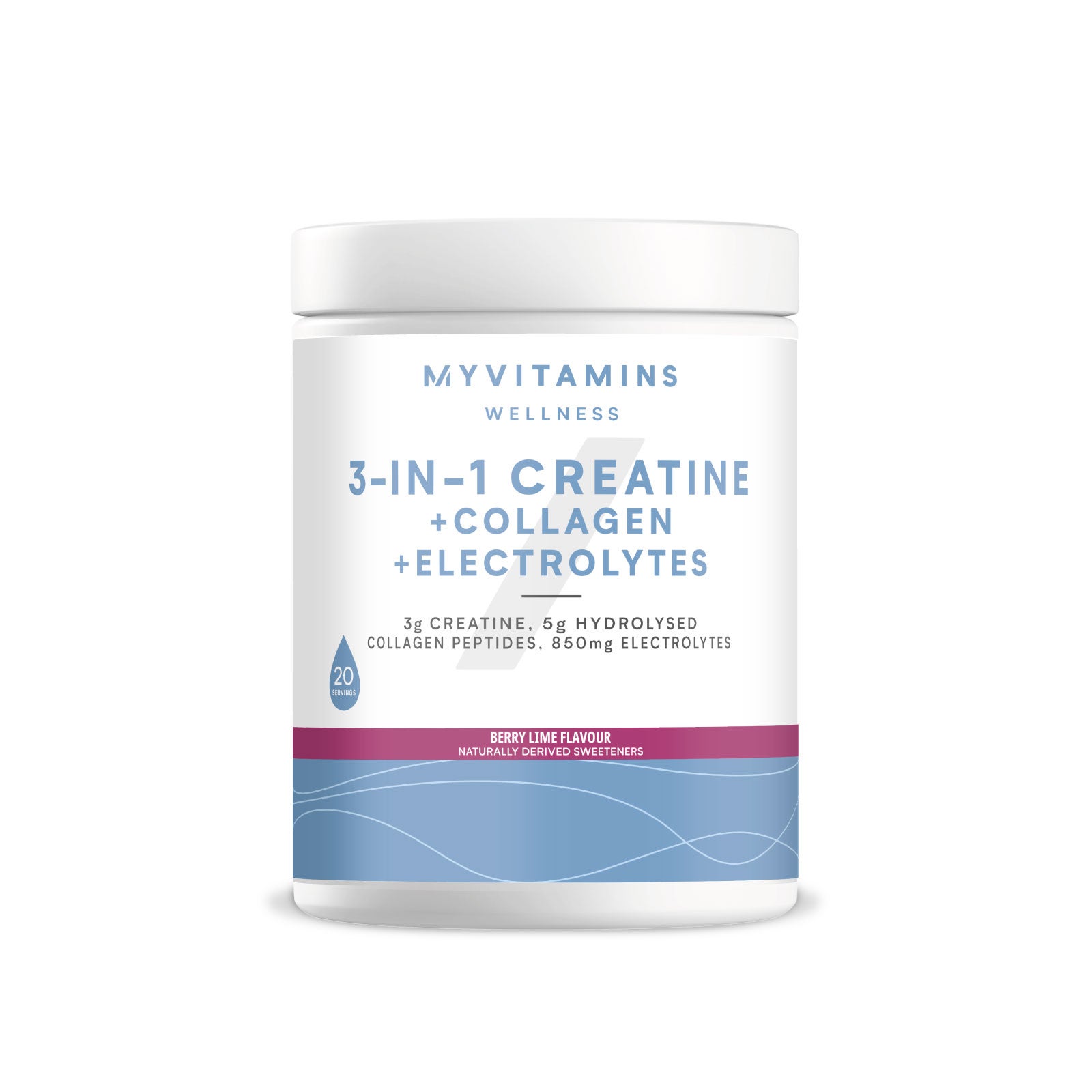 3-in-1 Creatine + Collagen + Electrolytes - 237G - 20servings - Mixed Berry Lime