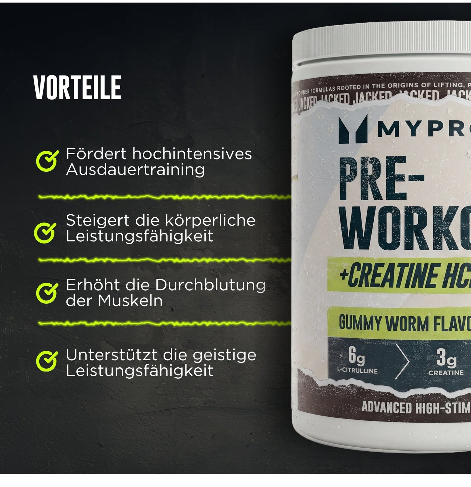 Origin Jacked Pre-Workout - 25 SERVINGS - 750g - Gummy Worm — Bild 4