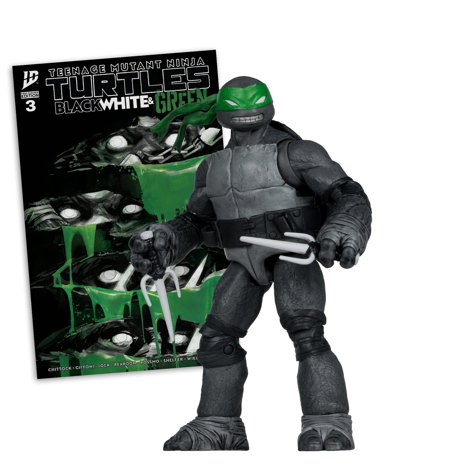 McFarlane Toys Tmnt 5in Figure With Comic – Raphael (Black White & Green Variant)