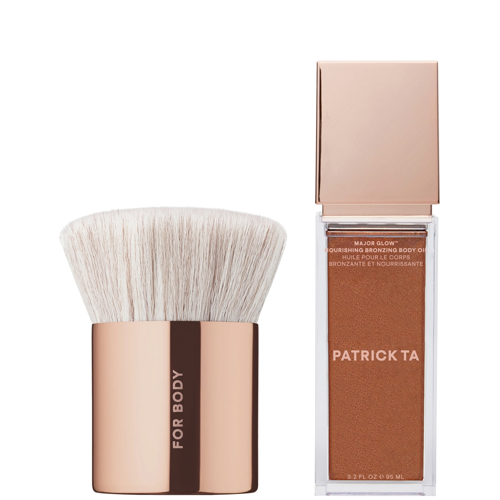 PATRICK TA Body Brush and Bronzing Body Oil Bundle