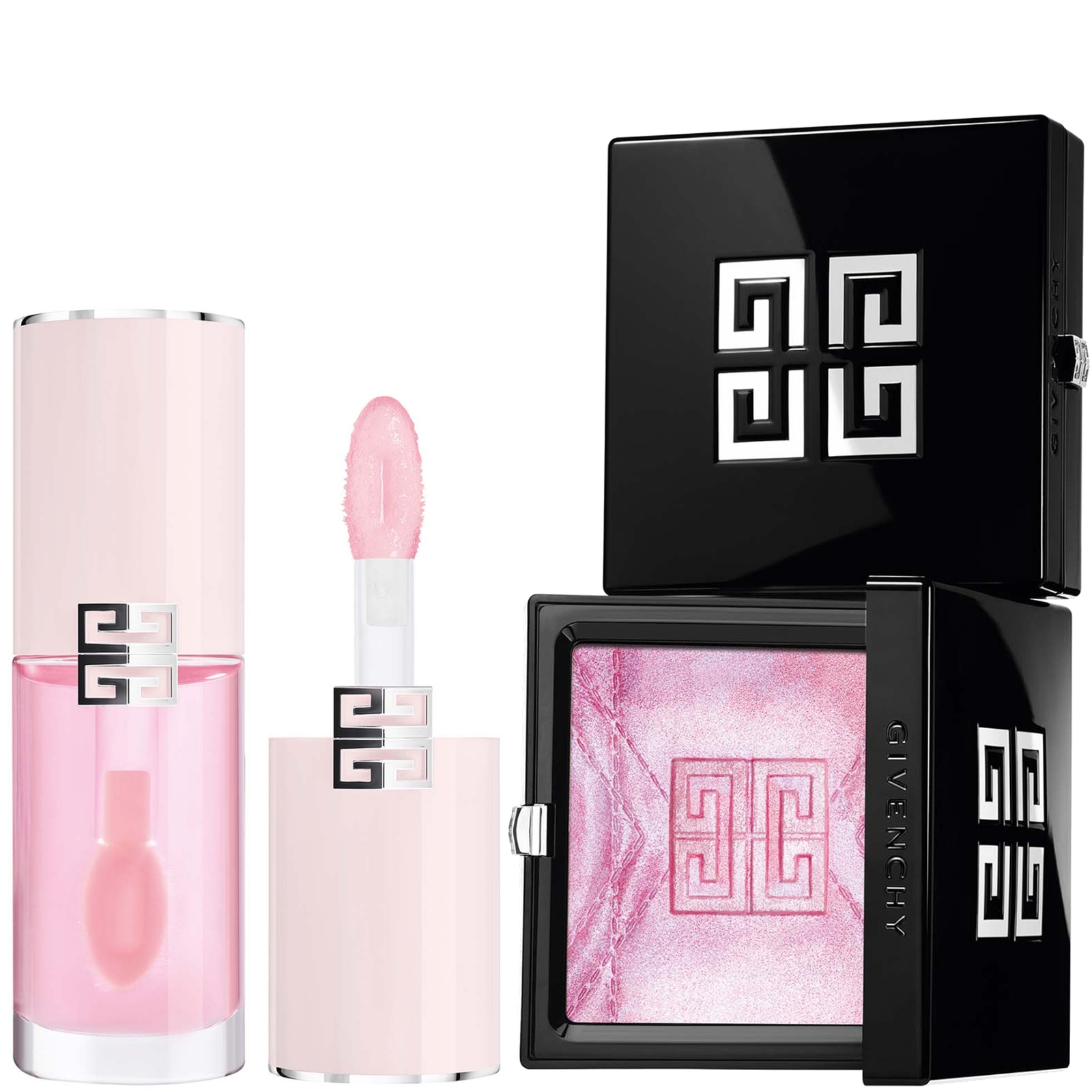 Givenchy Prisme Libre Highlighter Powder & Perfecto Serum Lip Oil Bundle (Various Shades) - Rosy Lilac