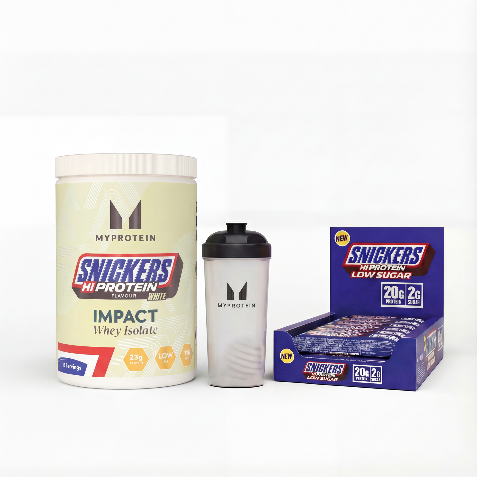 Myprotein UK MyProtein SNICKERS® White Isolate Bundle - Snickers Original HiProtein Bar - 500G - 15servings