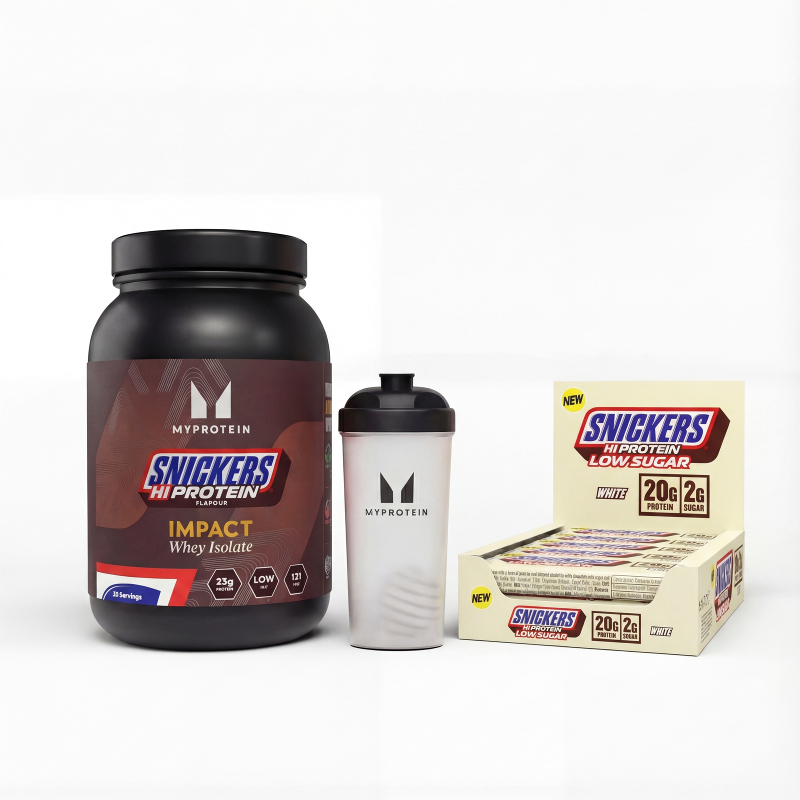 Myprotein UK MyProtein SNICKERS® Isolate Bundle - Snickers White HiProtein Bar - 1KG - 28servings